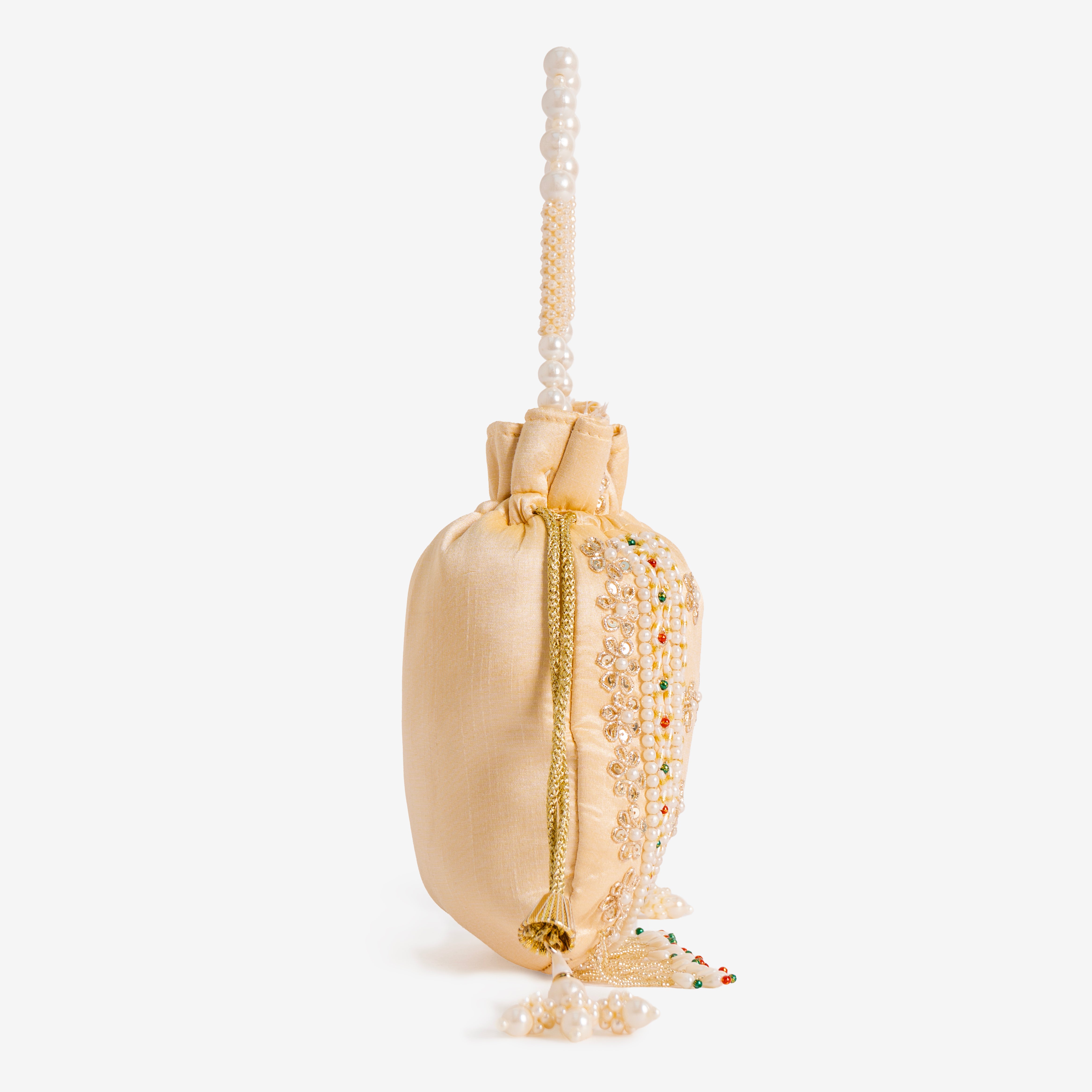 Blush Gold Braid Potli