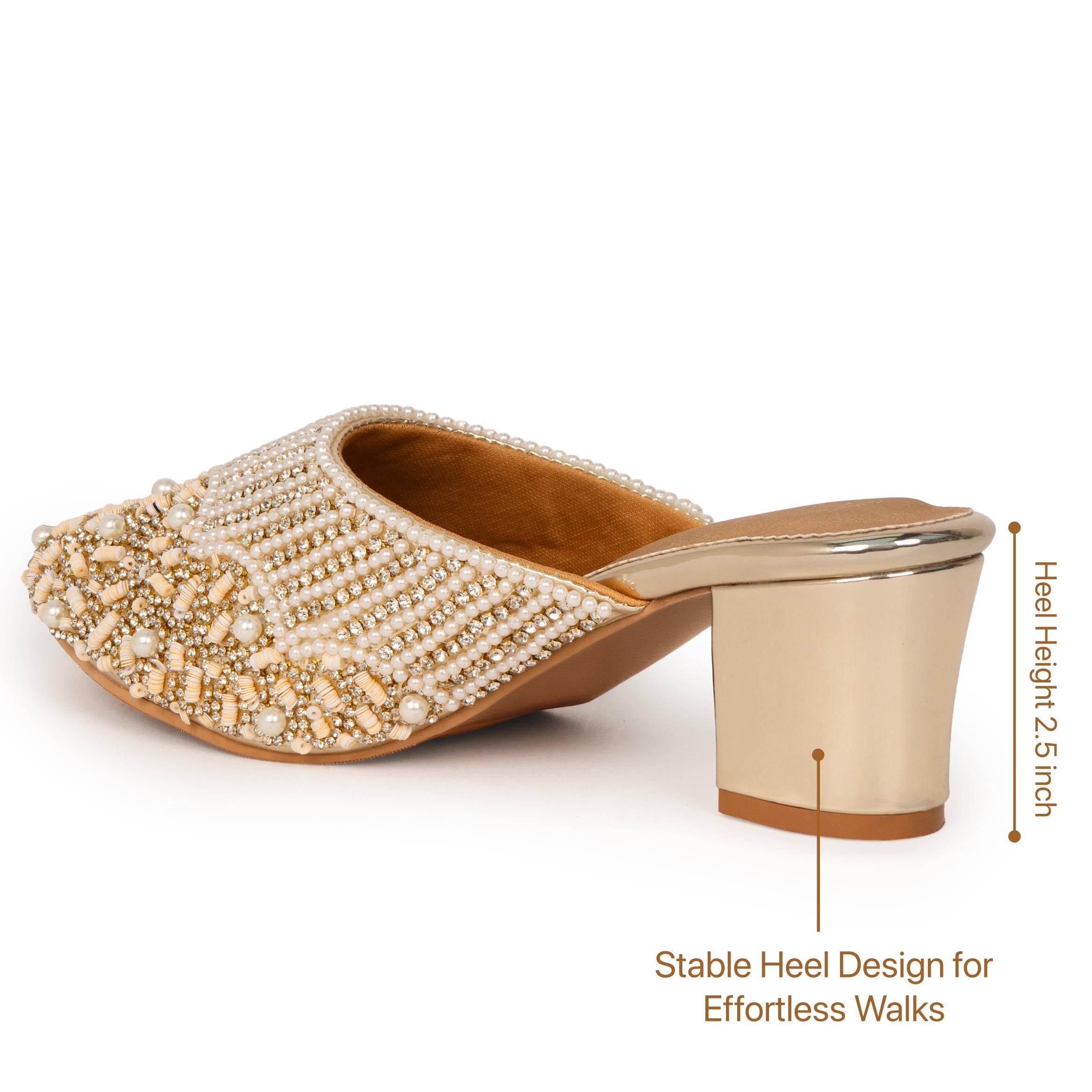 Pearl Crusted Queen Mules