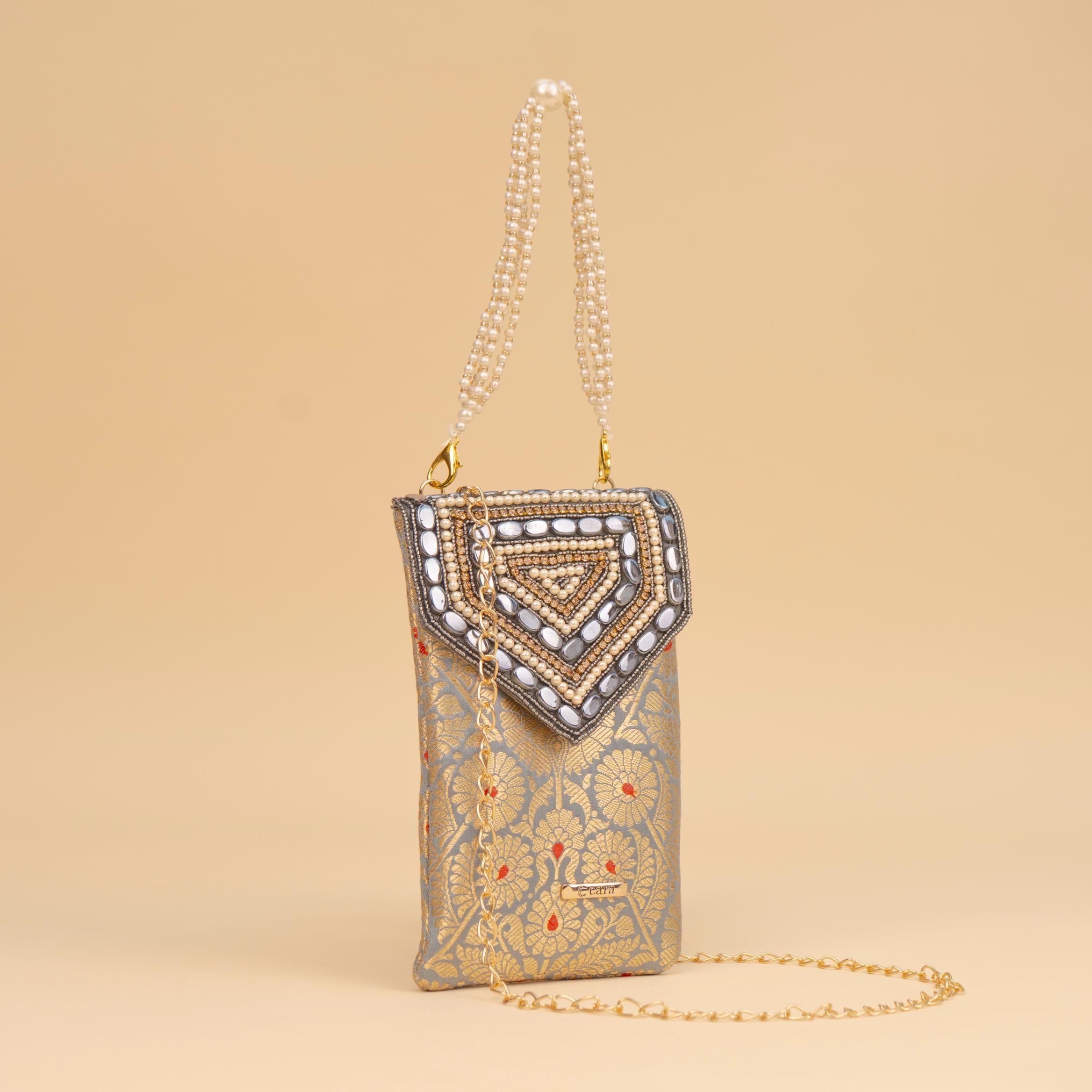 Banarasi Pearl Embellished Clutch