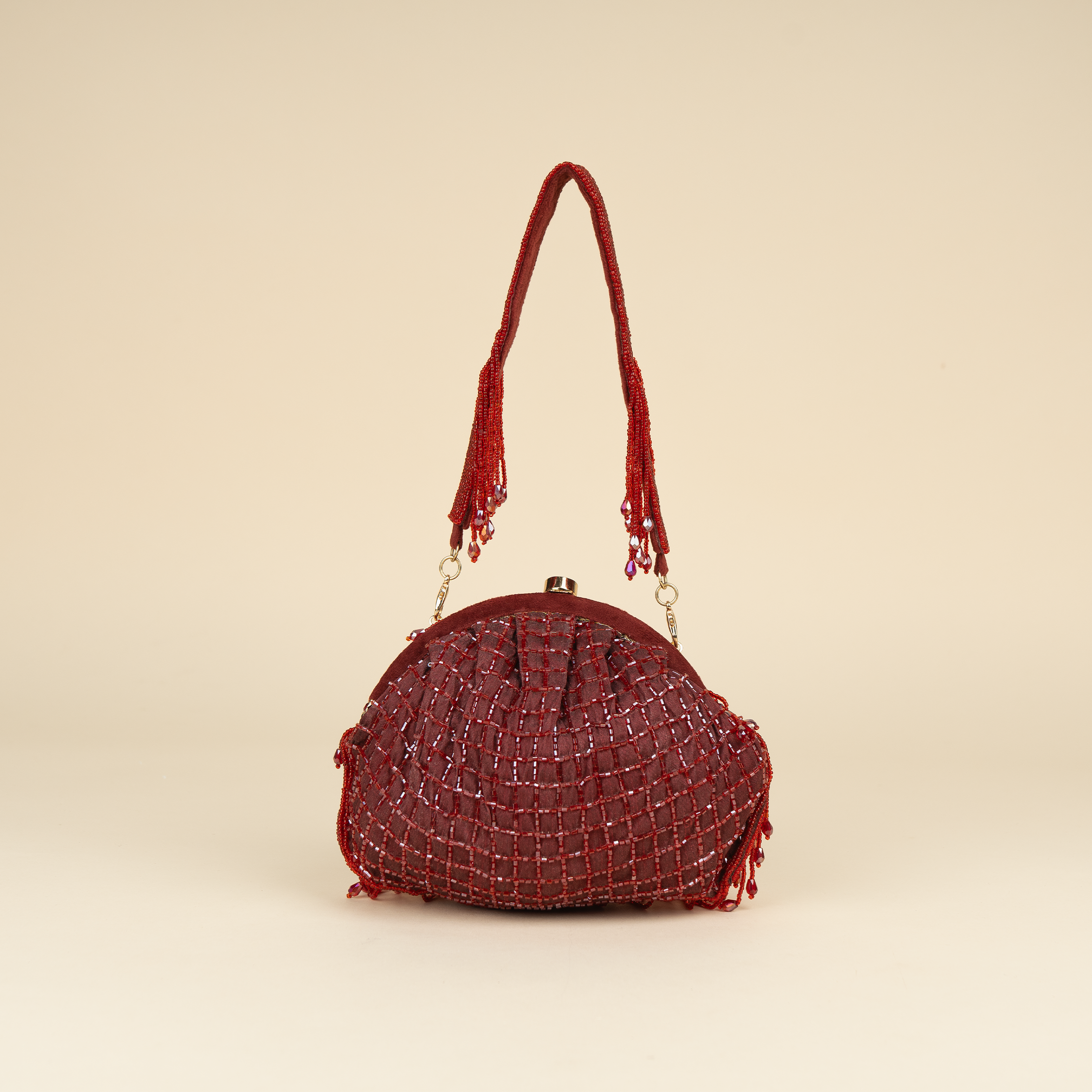 Opulent Pearl Satin Potli