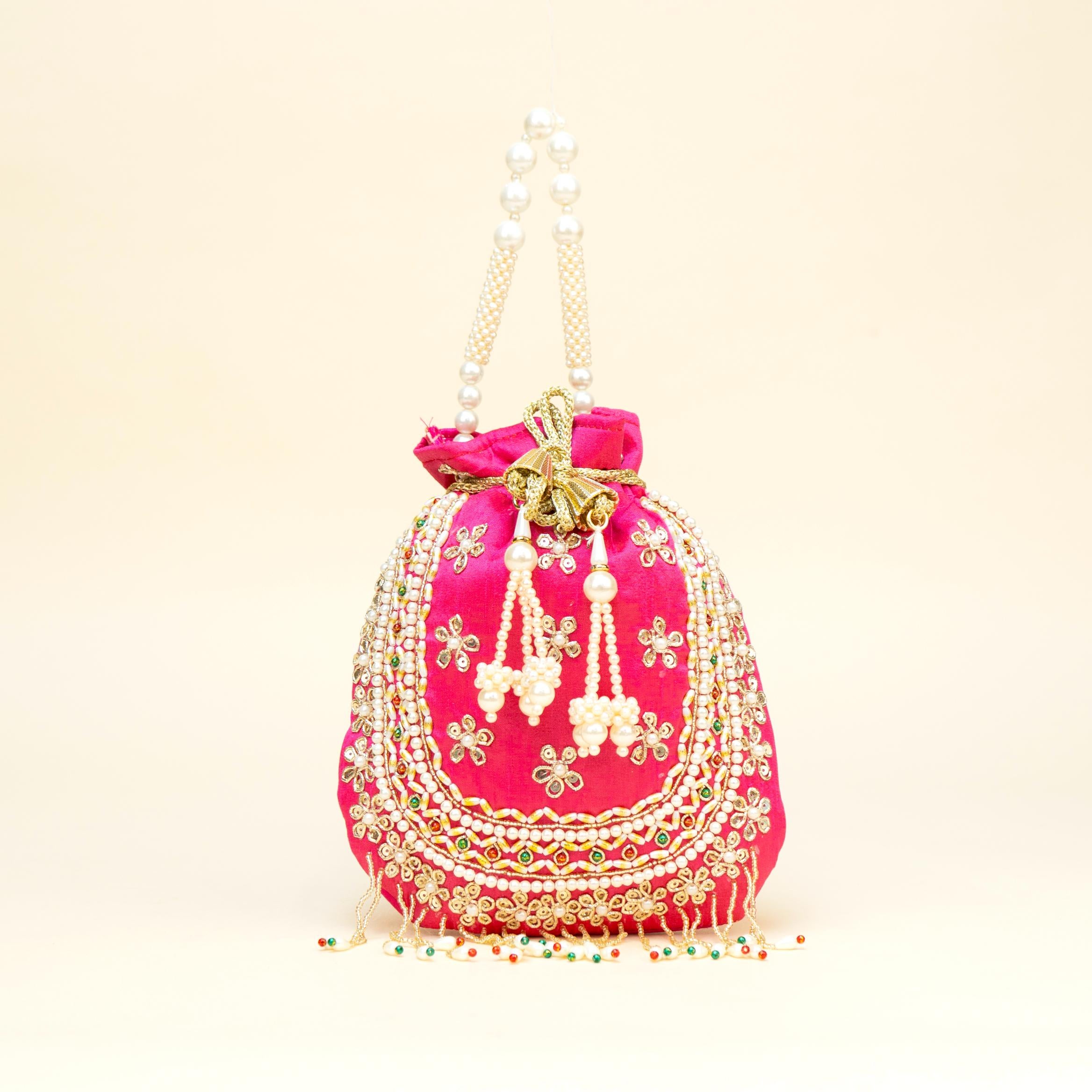 Blush Gold Braid Potli