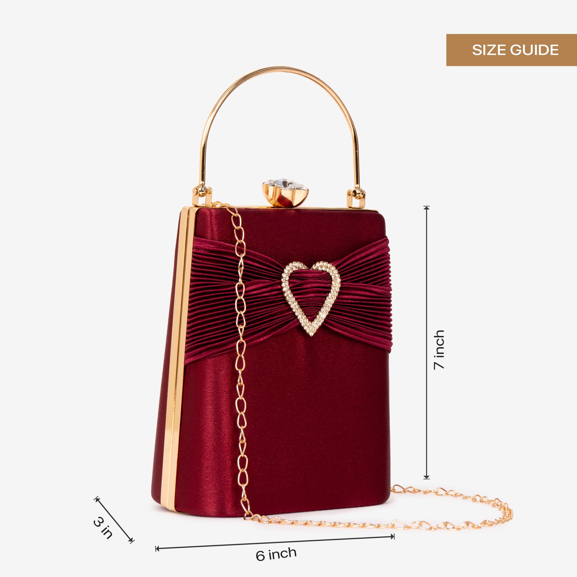 Satin Heartbeat Clutch