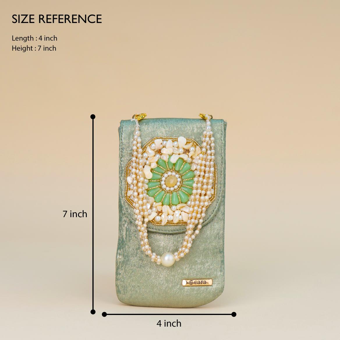 Aquamarine Pearl Charm Clutch
