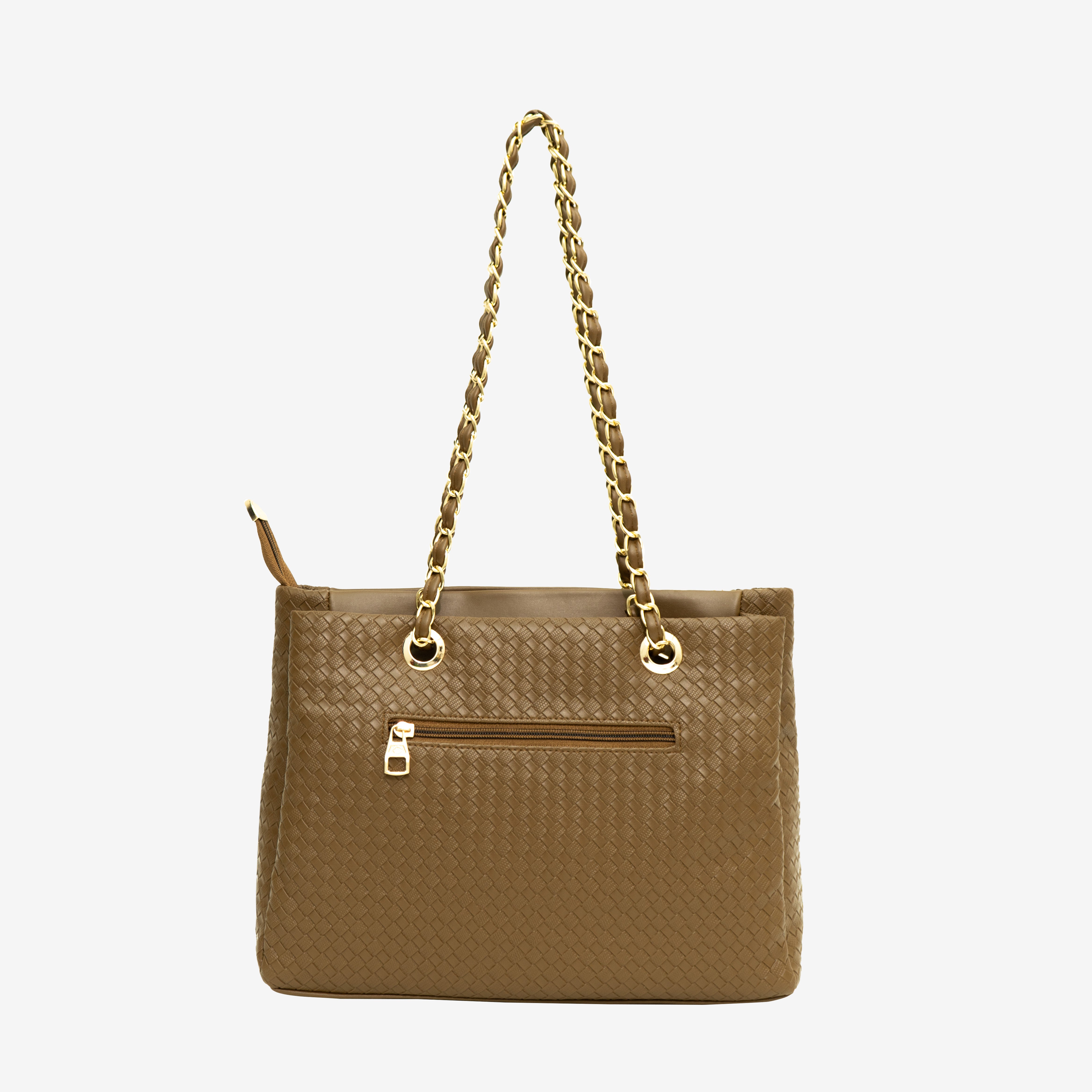 Brown Textured Swagger Tote Bag I Cara