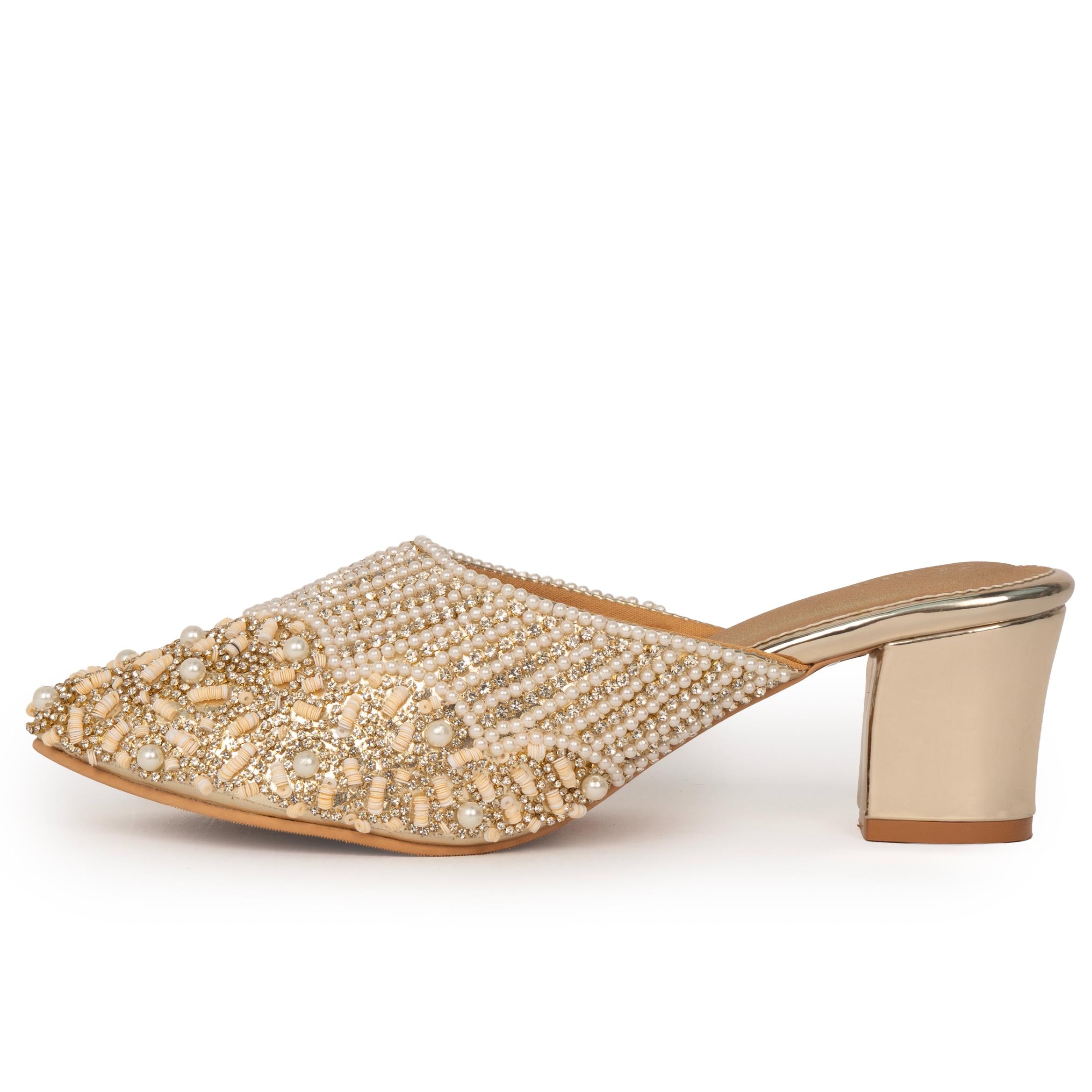 Pearl Crusted Queen Mules