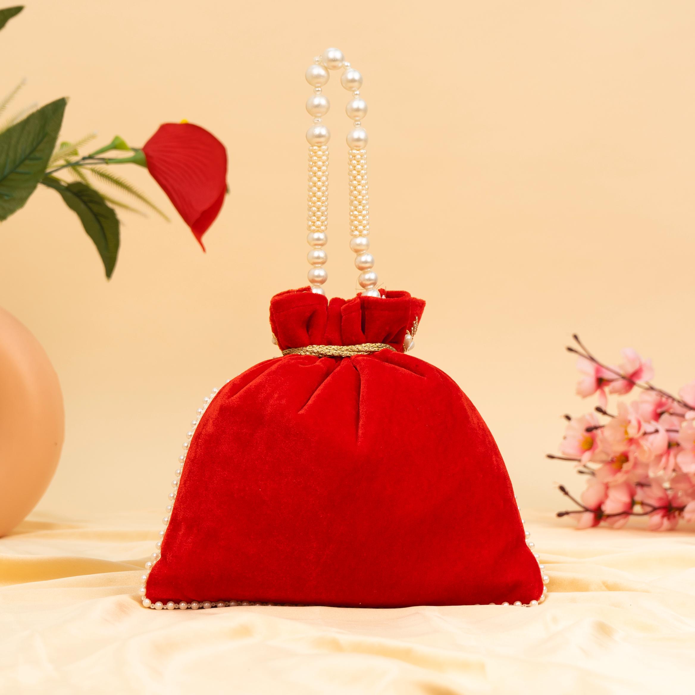 Vibrant Floral Zardosi Potli