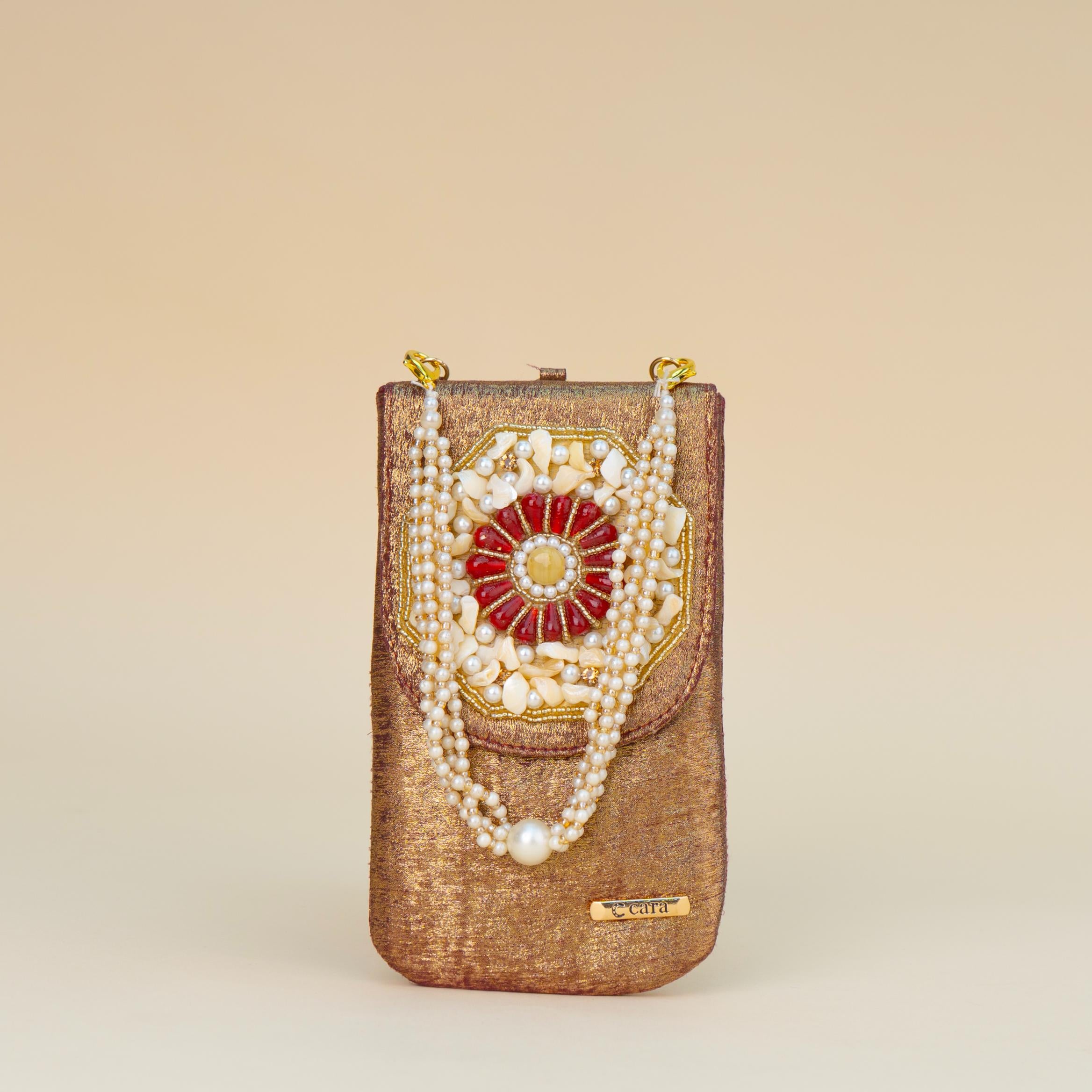 Aquamarine Pearl Charm Clutch