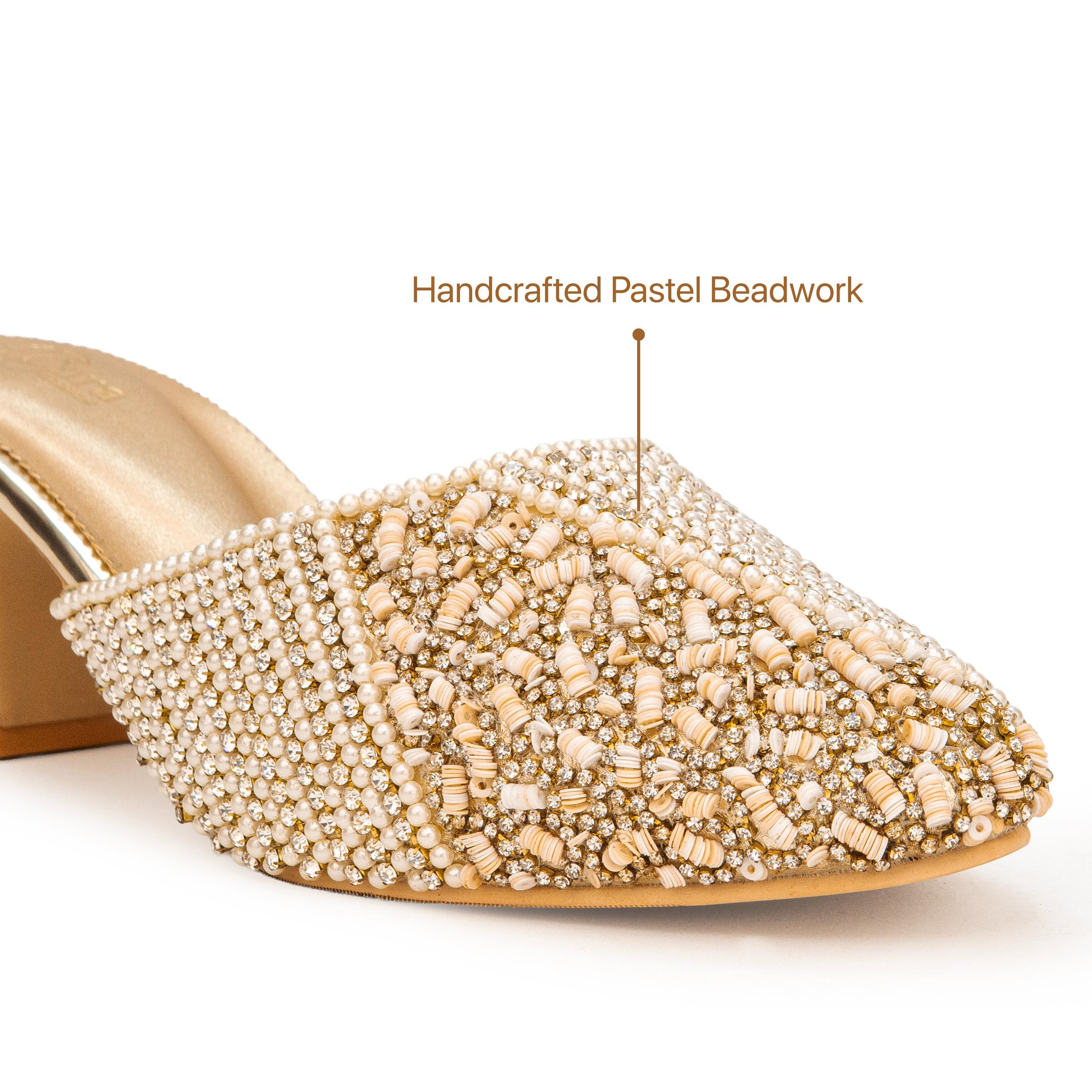 Beaded Haven Shimmer Mules