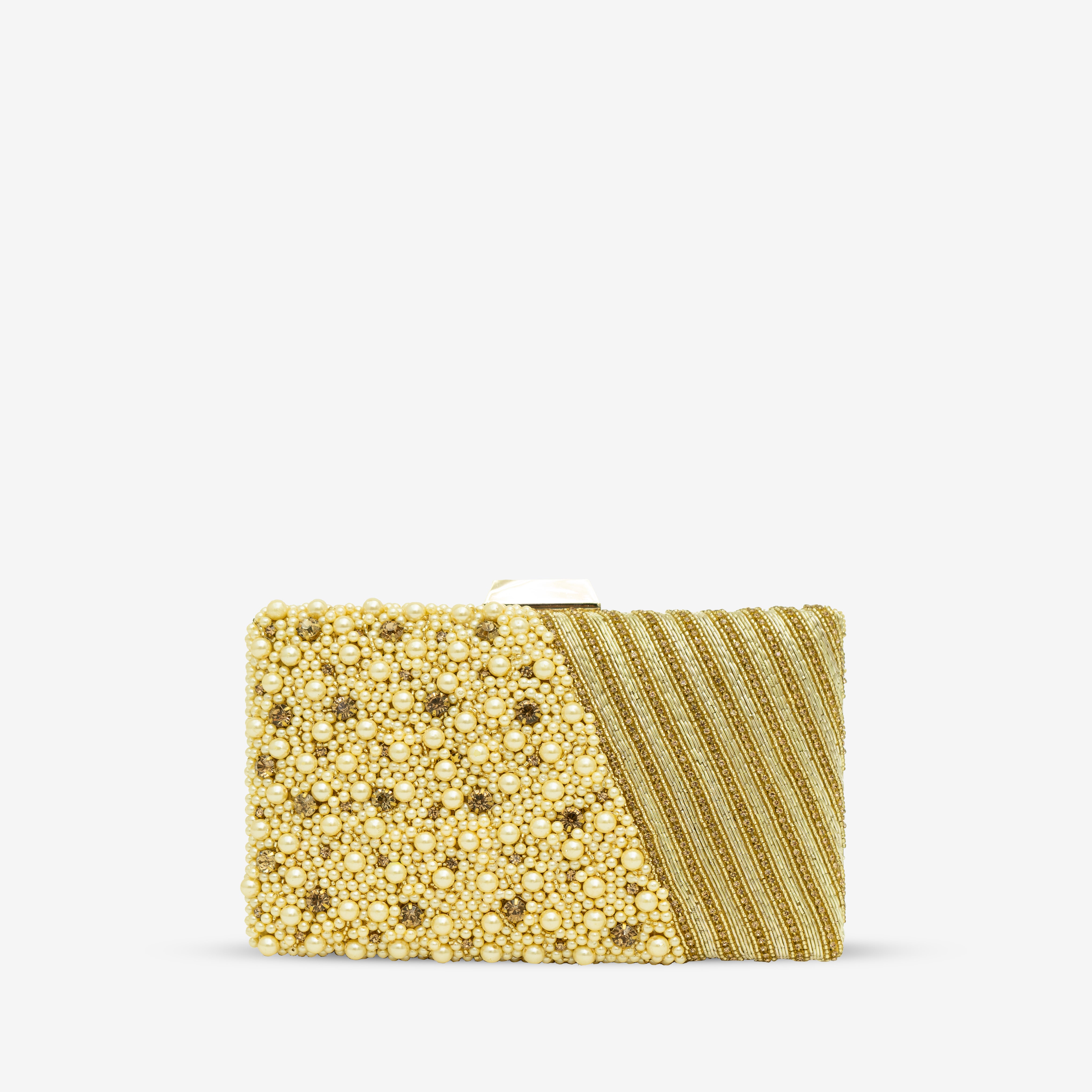 Pearls Luxe Embellished Clutch  | Cara