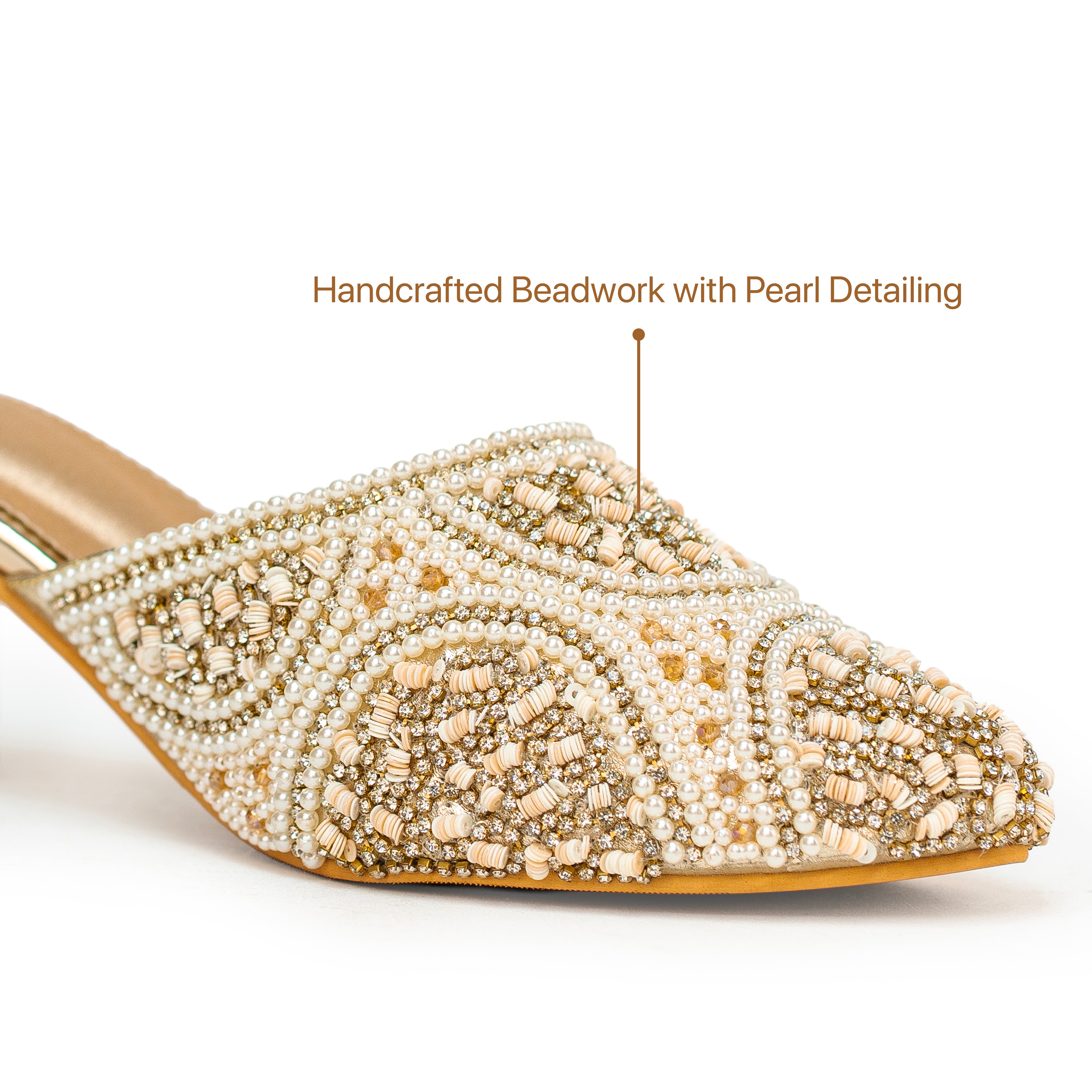Moti Crest Shimmer Mules