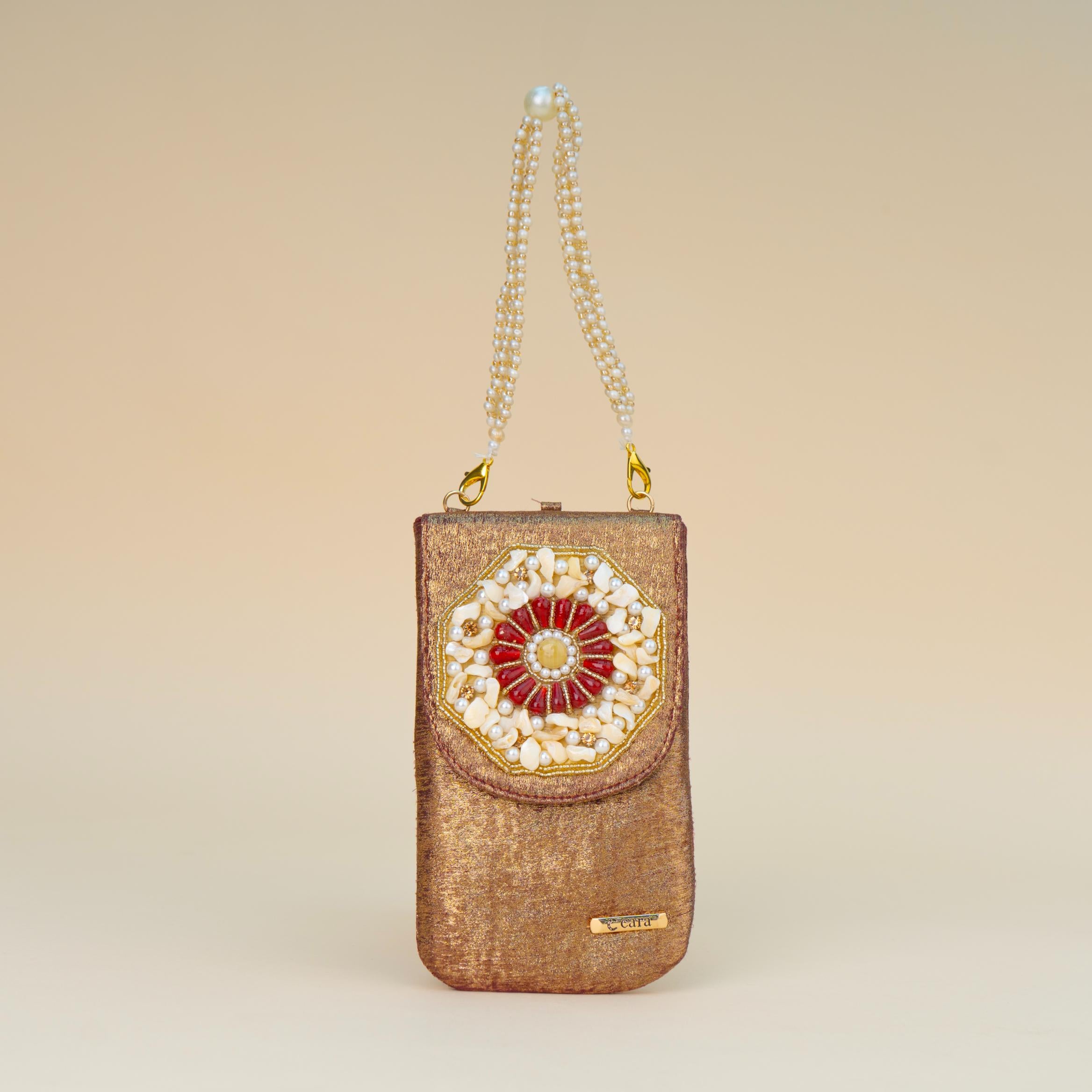 Aquamarine Pearl Charm Clutch