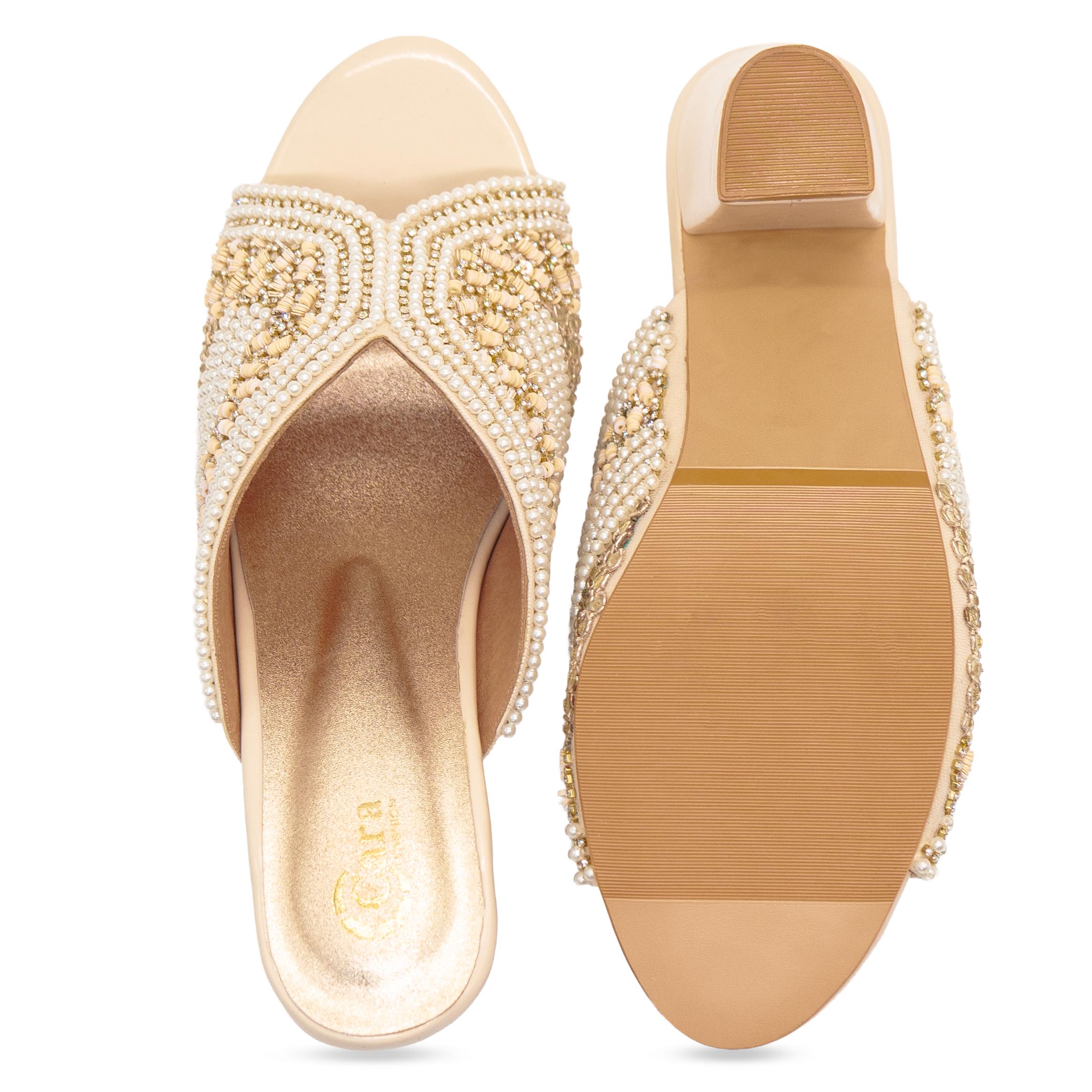 Golden Aura Pearl Heels