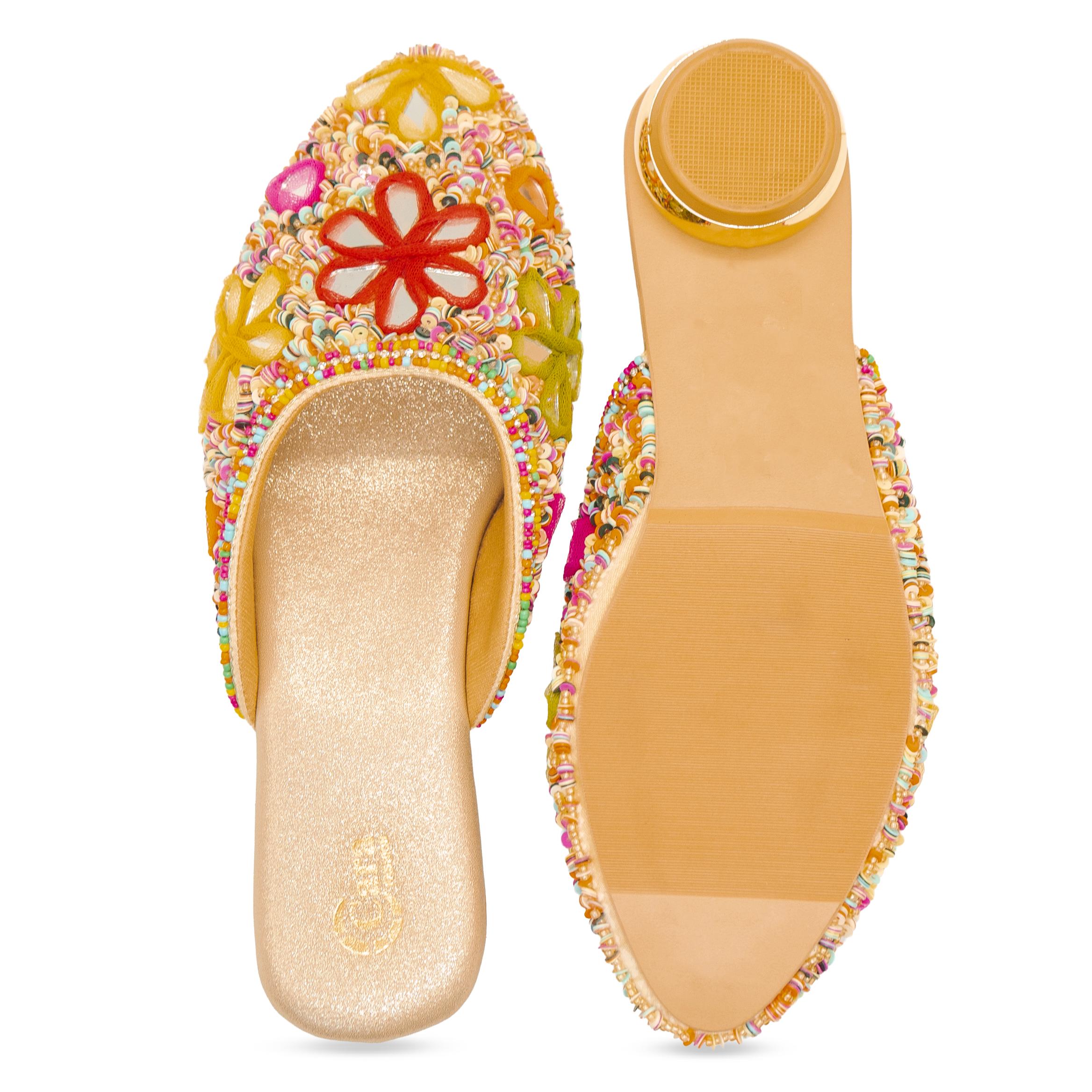 Mirror Phulkari Mules
