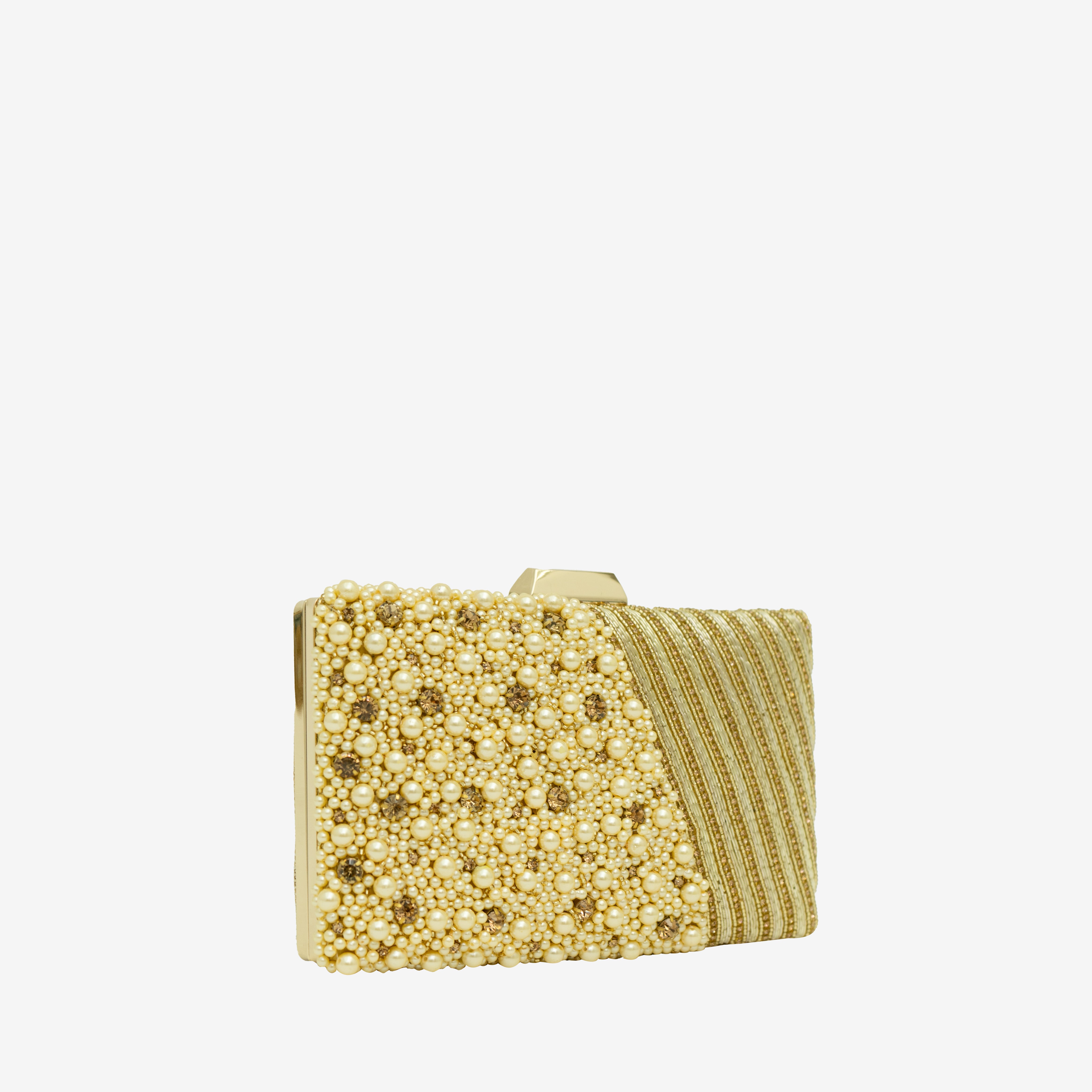 Pearls Luxe Embellished Clutch  | Cara