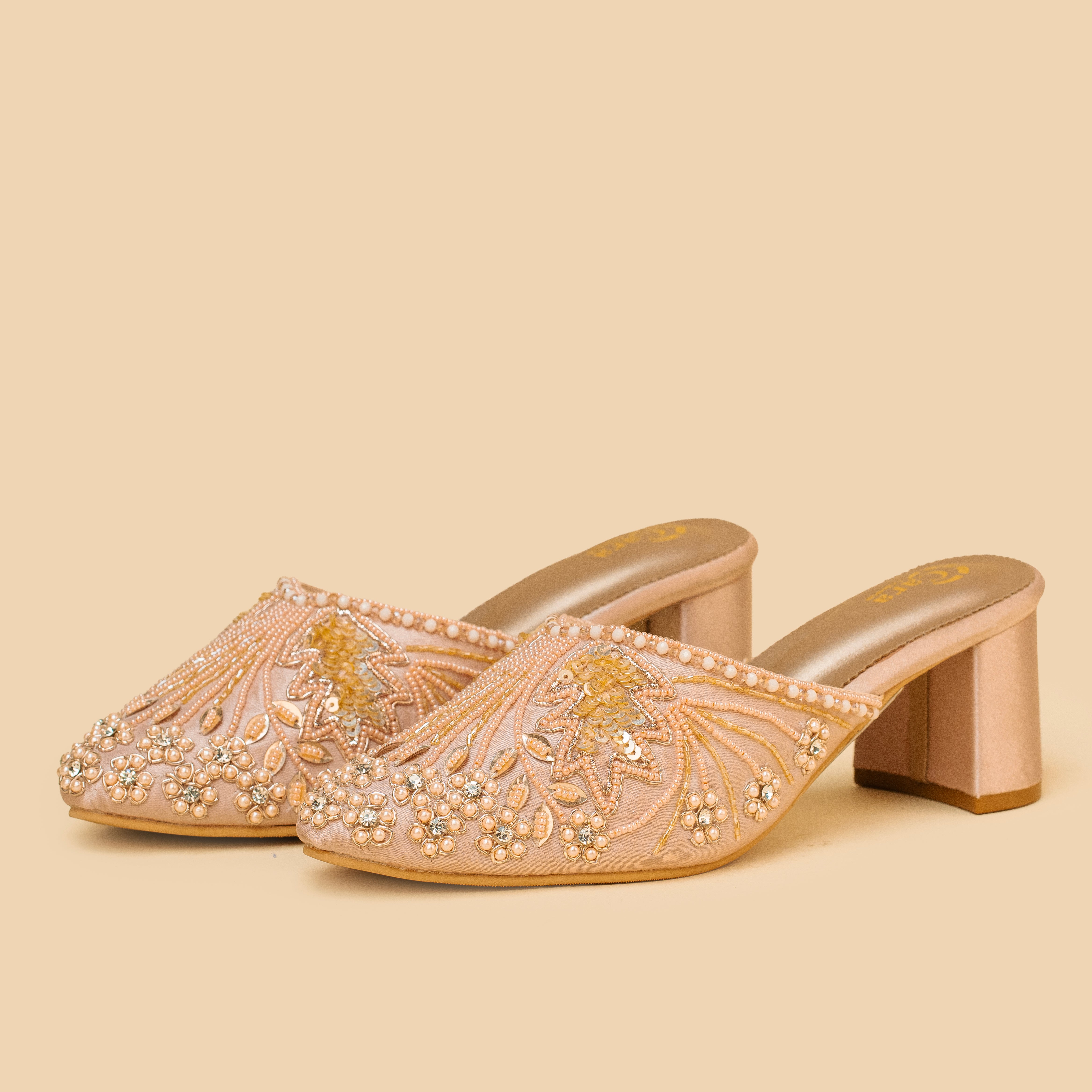 Festive Glide Beaded Heels