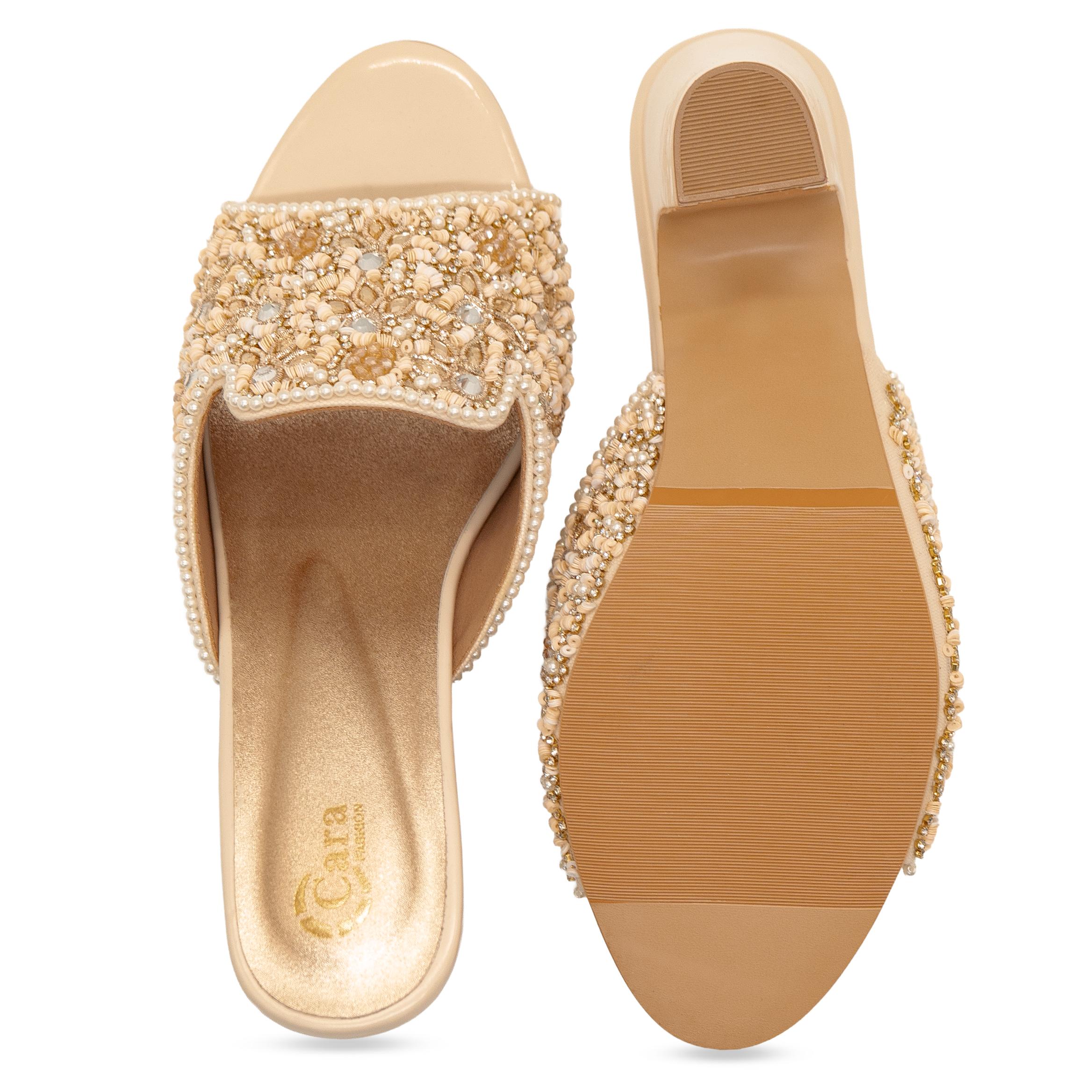 Shimmer Embroidery Heels