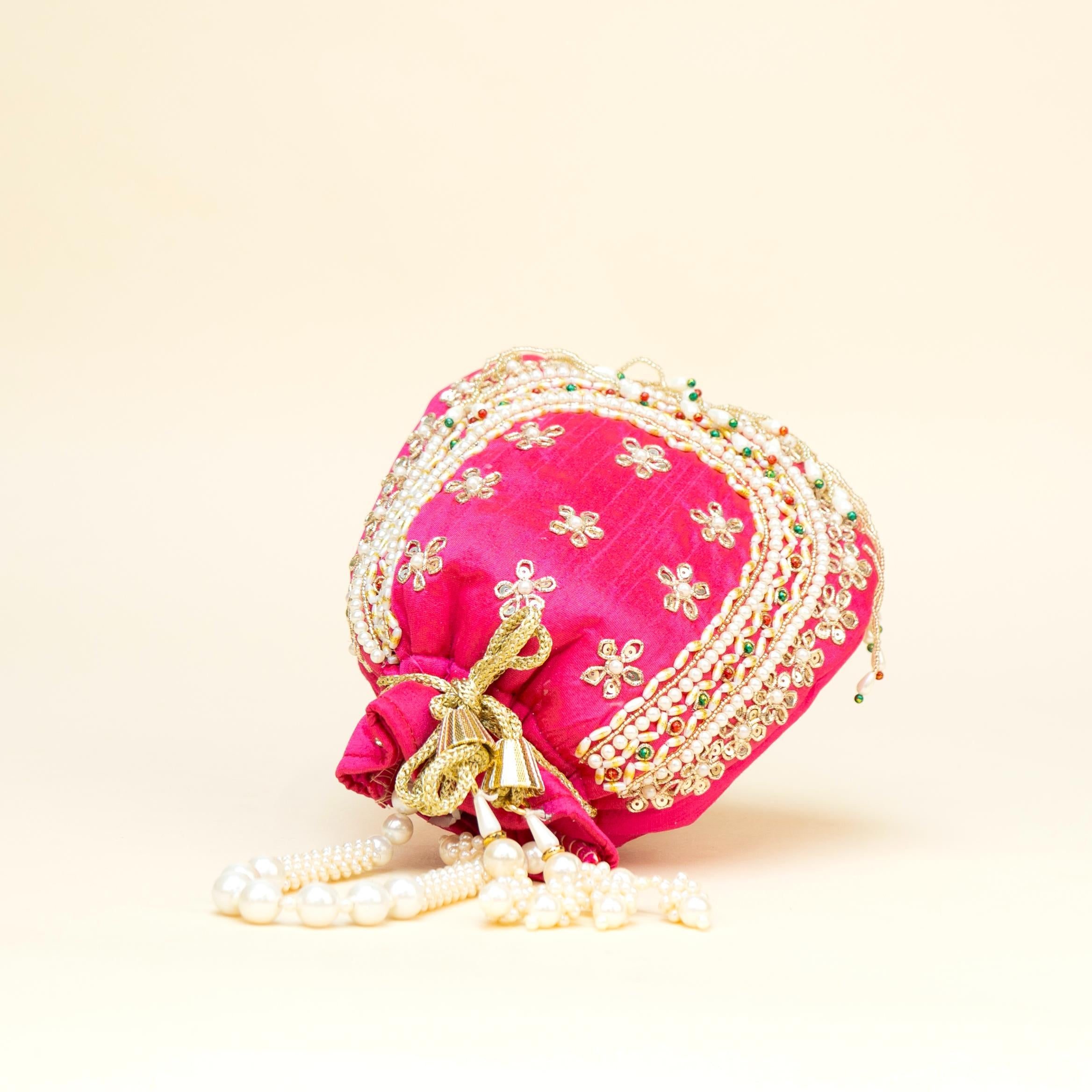 Blush Gold Braid Potli