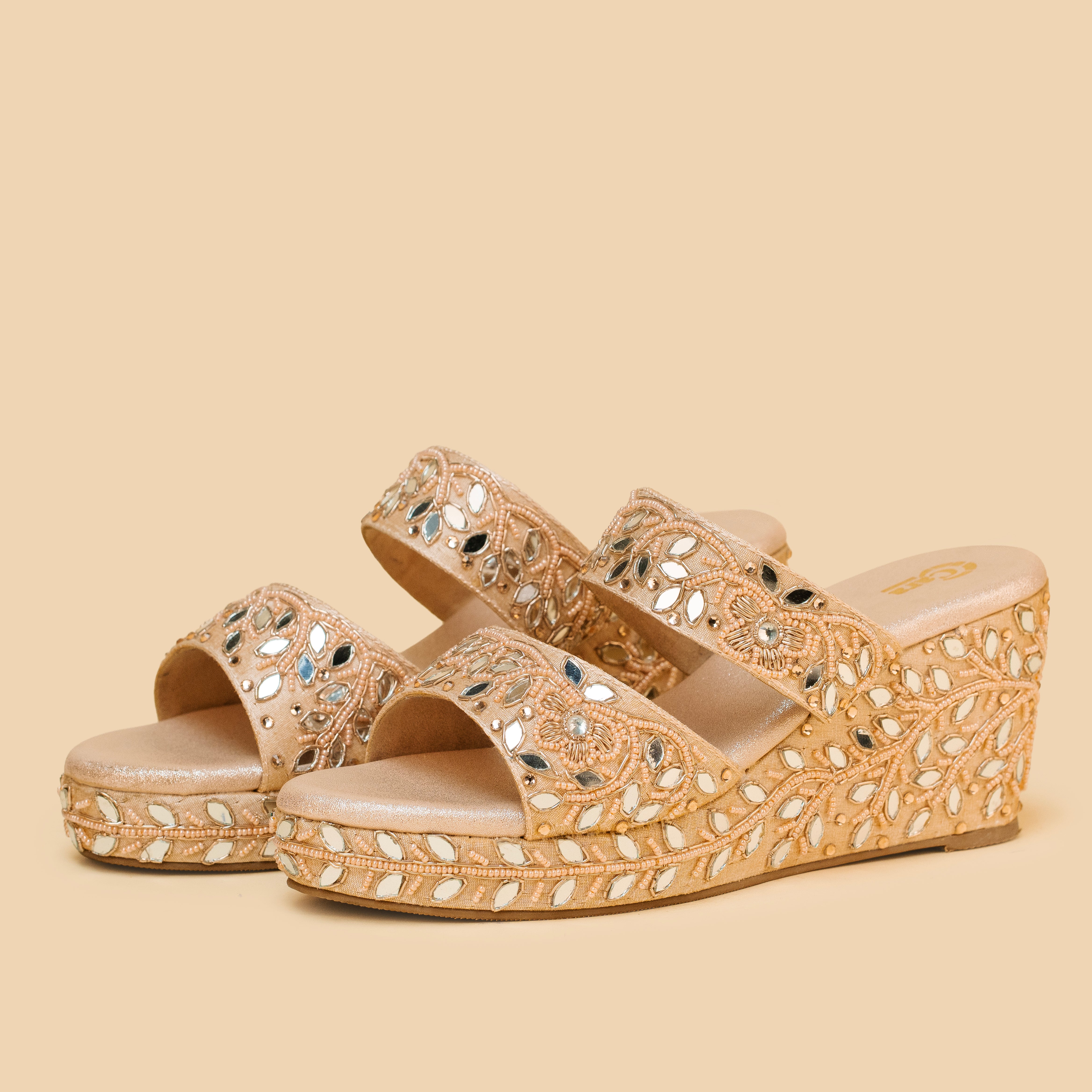 Mirror Beaded Wedges
