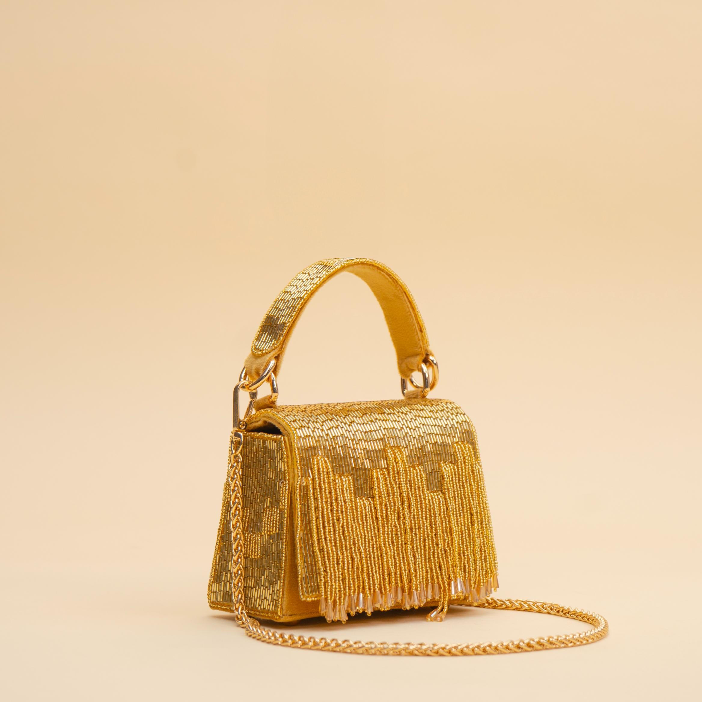 Glitz Fringe Clutch