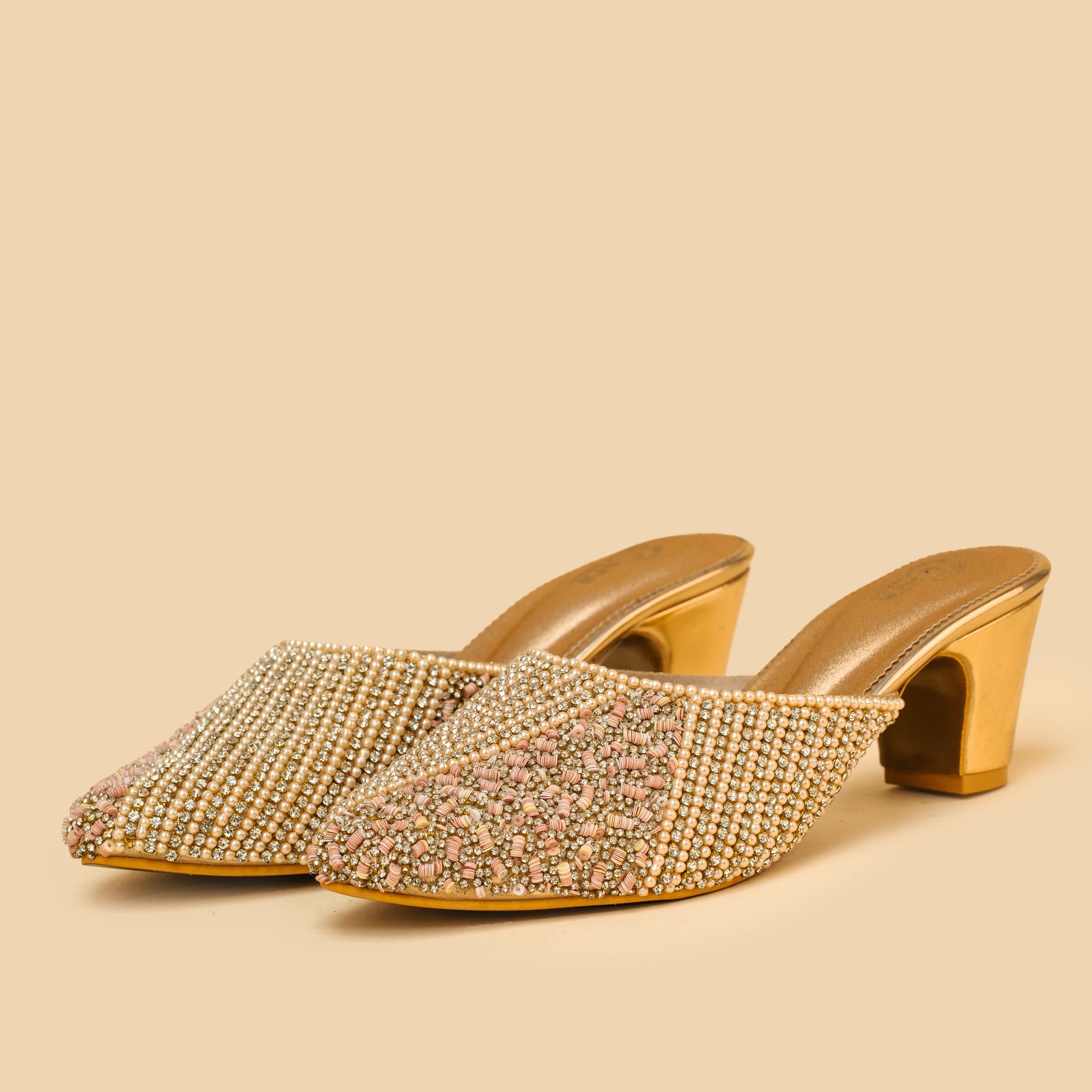 Beaded Haven Shimmer Mules
