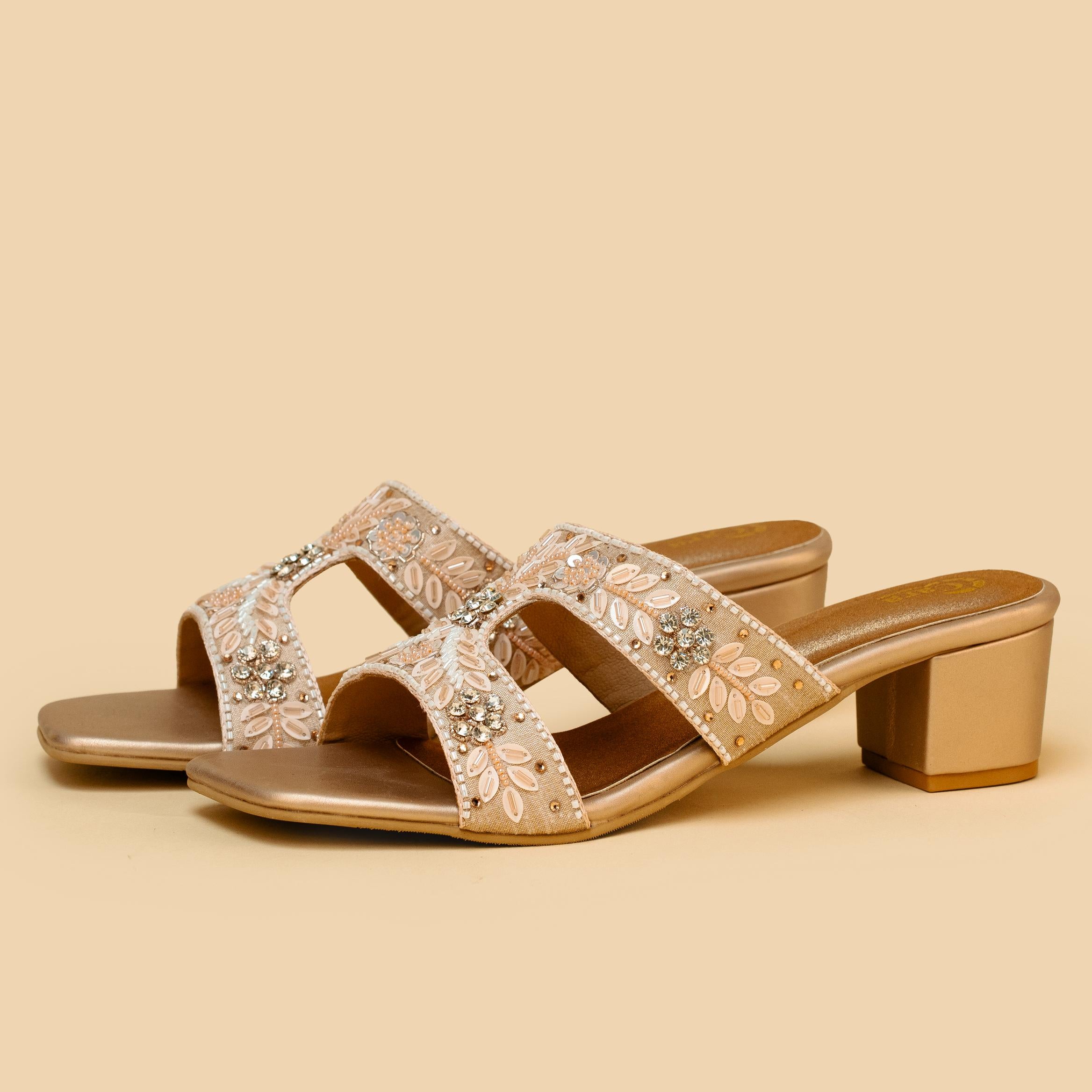 Beaded Fern Heels