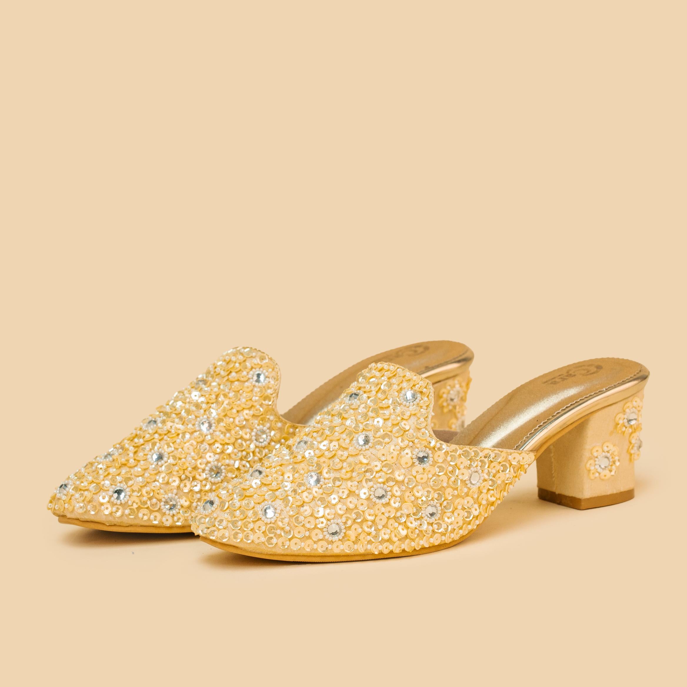 Sequin Princess Mules