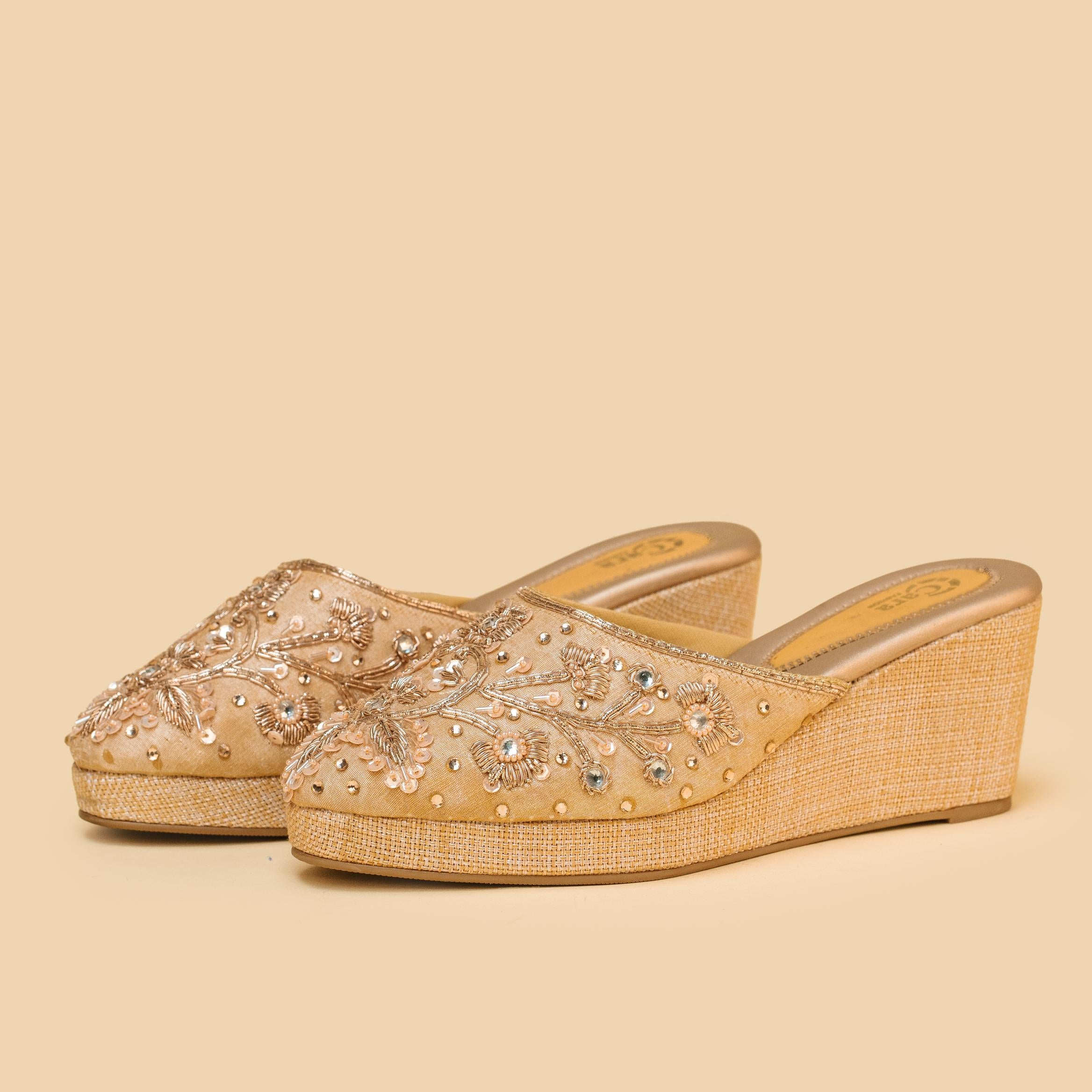 Sequin Glam Stone Wedges