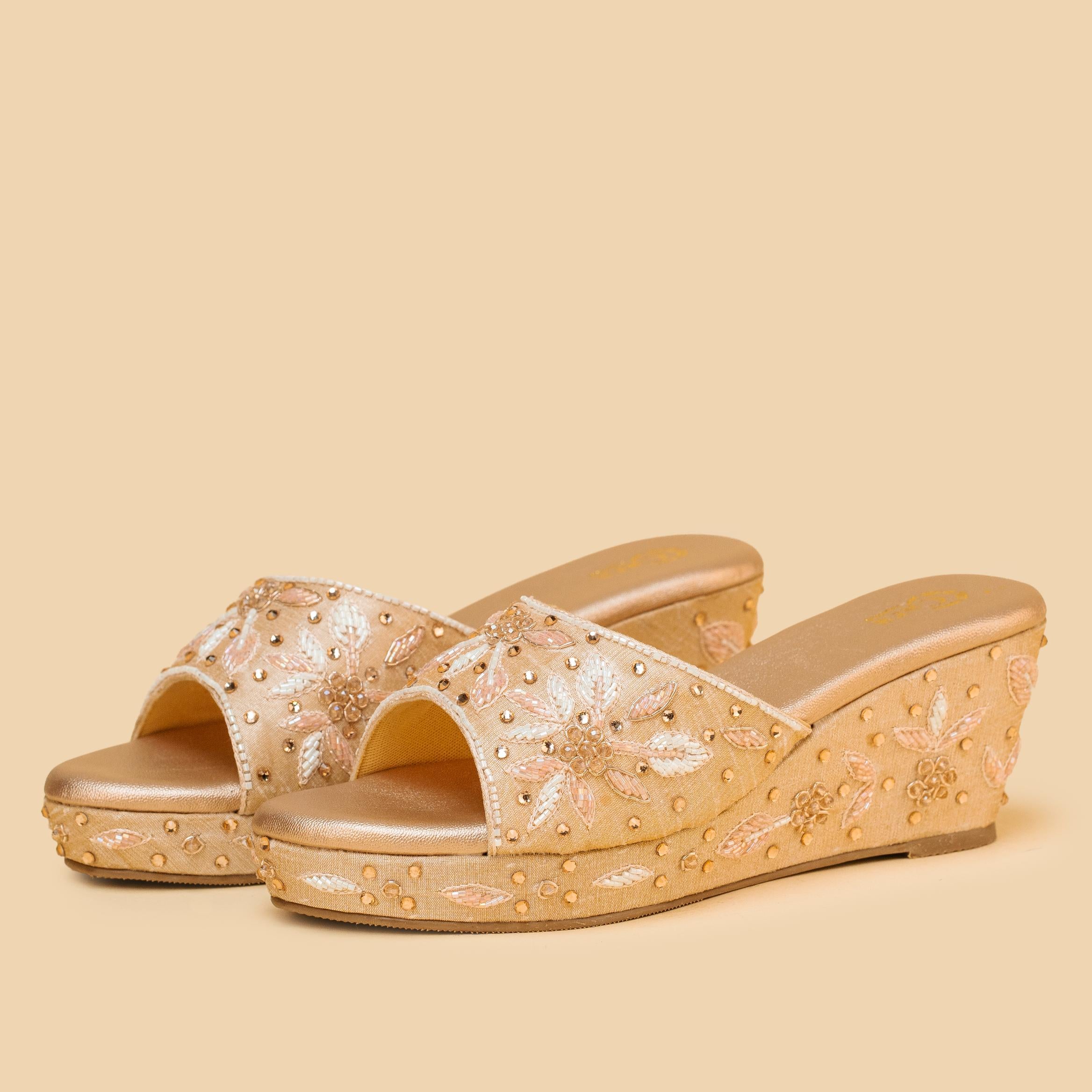 Rhinestone Petal Wedges