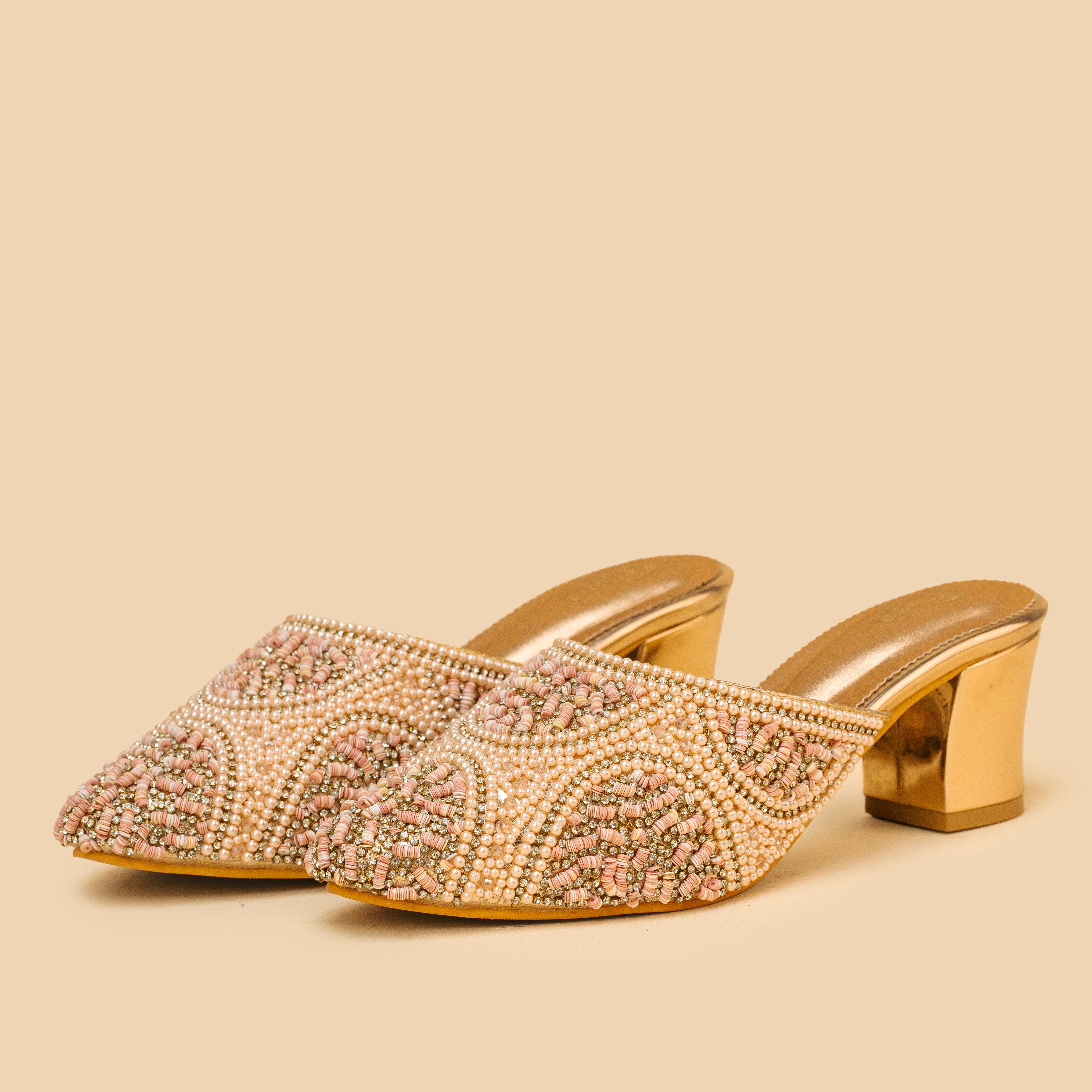 Moti Crest Shimmer Mules