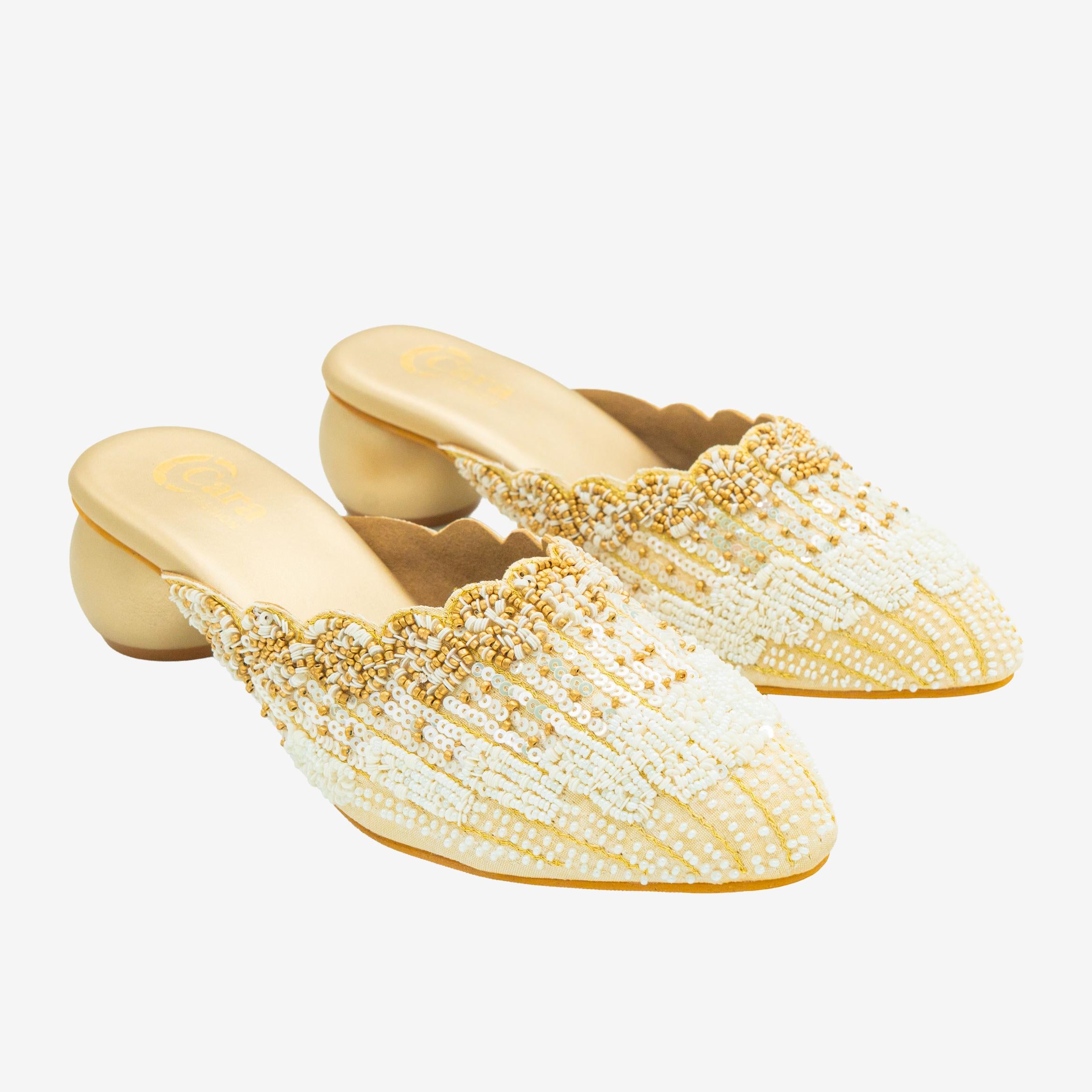 Glimmer Beadwork Mules
