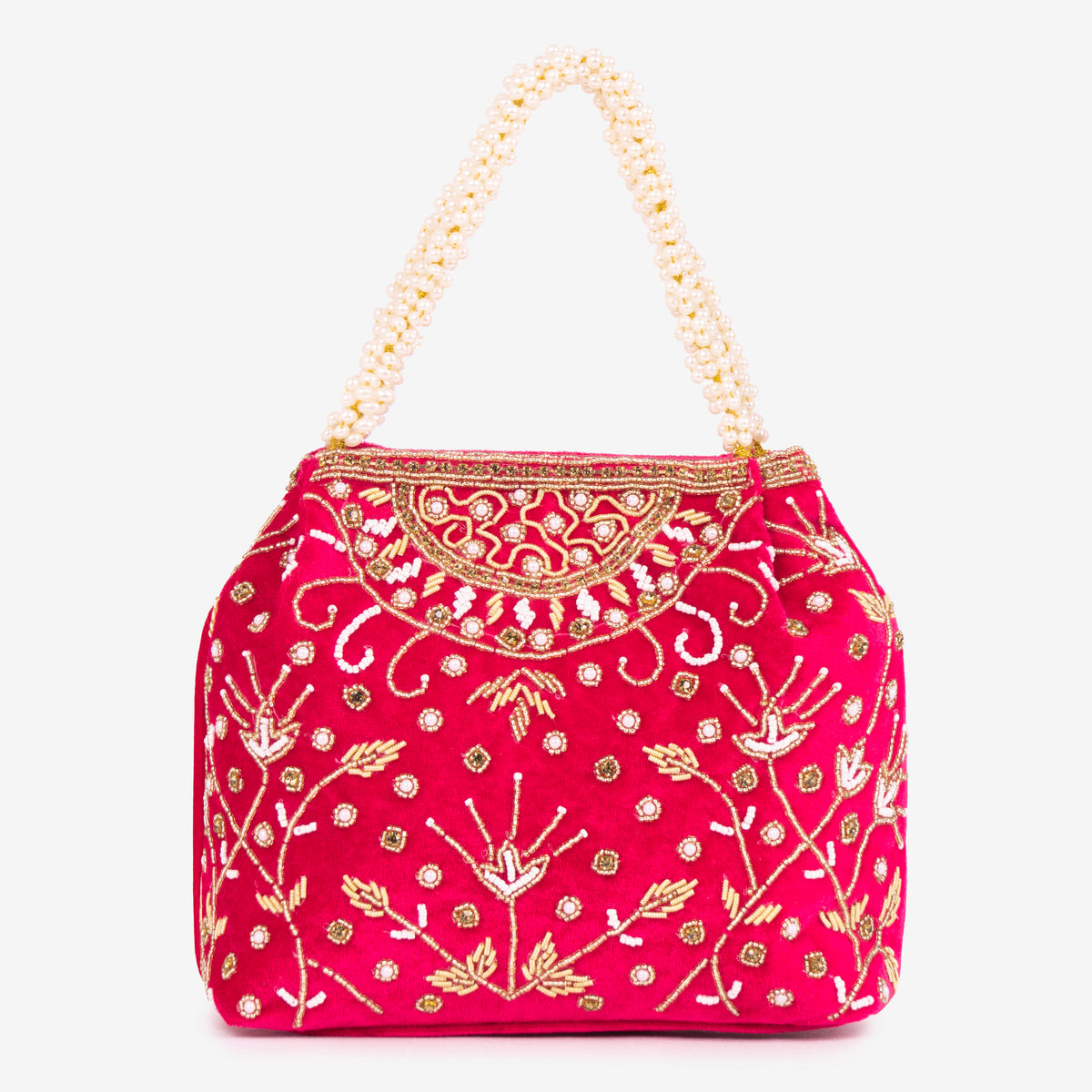 Bridal Pearlstone Velvet Potli