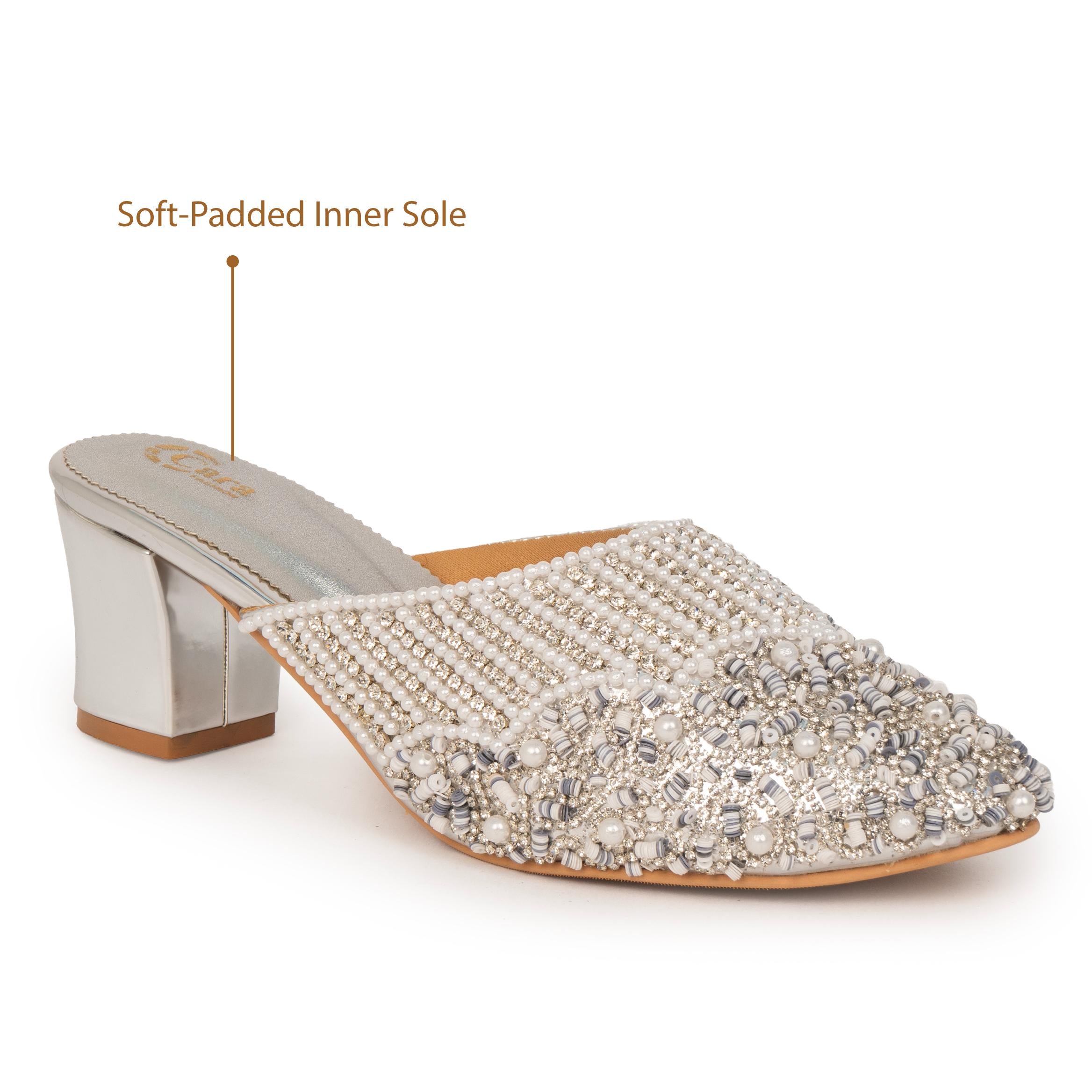 Pearl Crusted Queen Mules