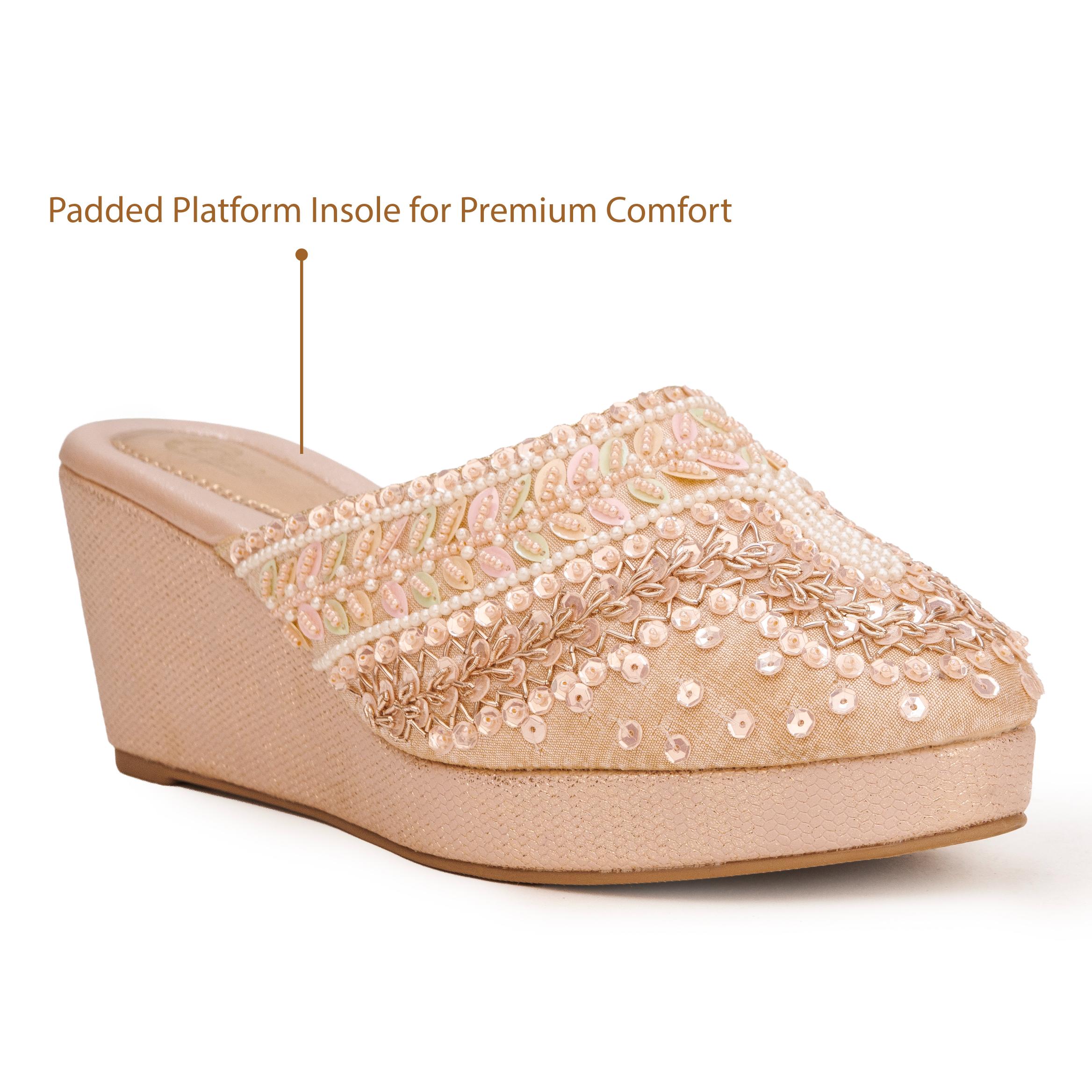 Royal Sequin Glam Wedges