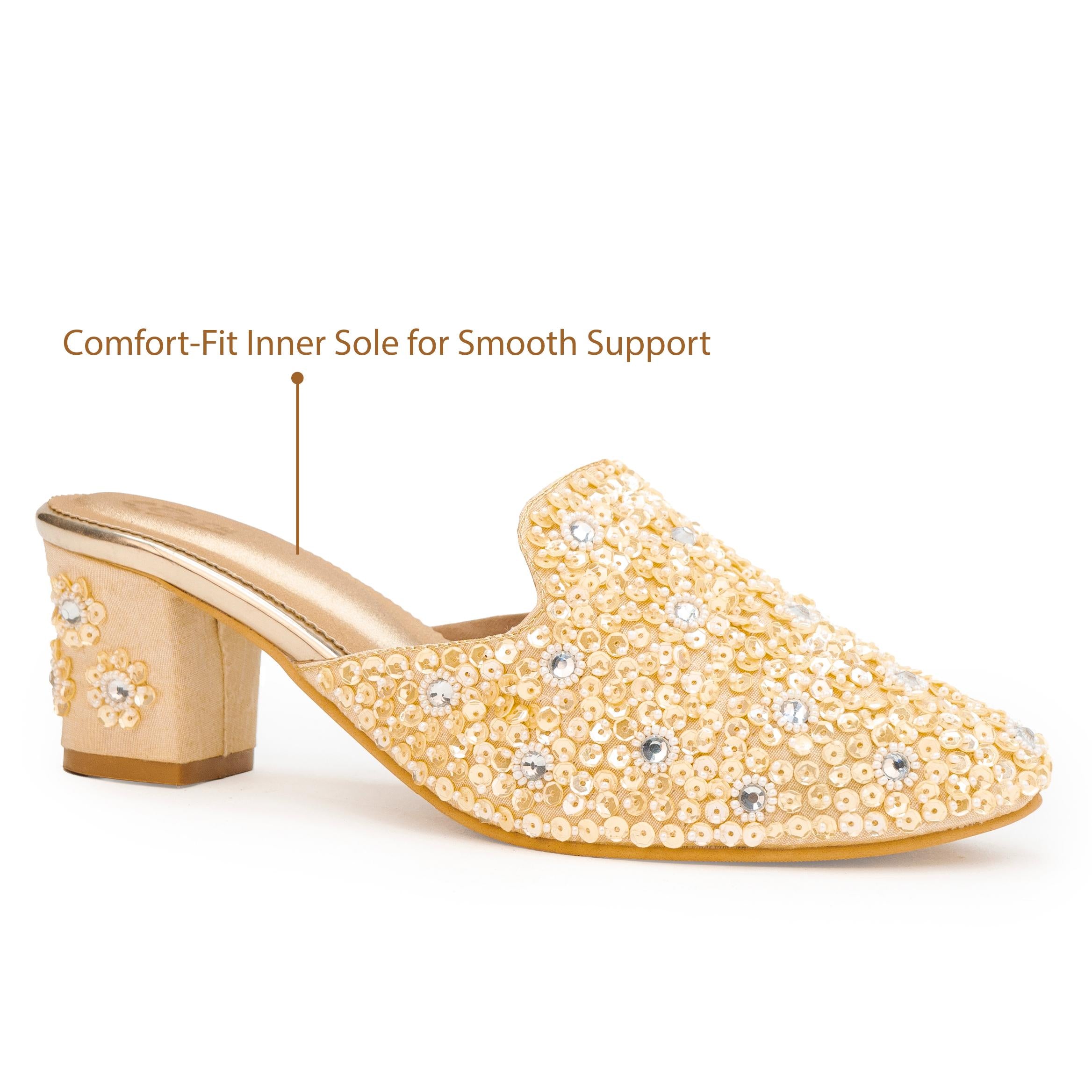 Sequin Princess Mules