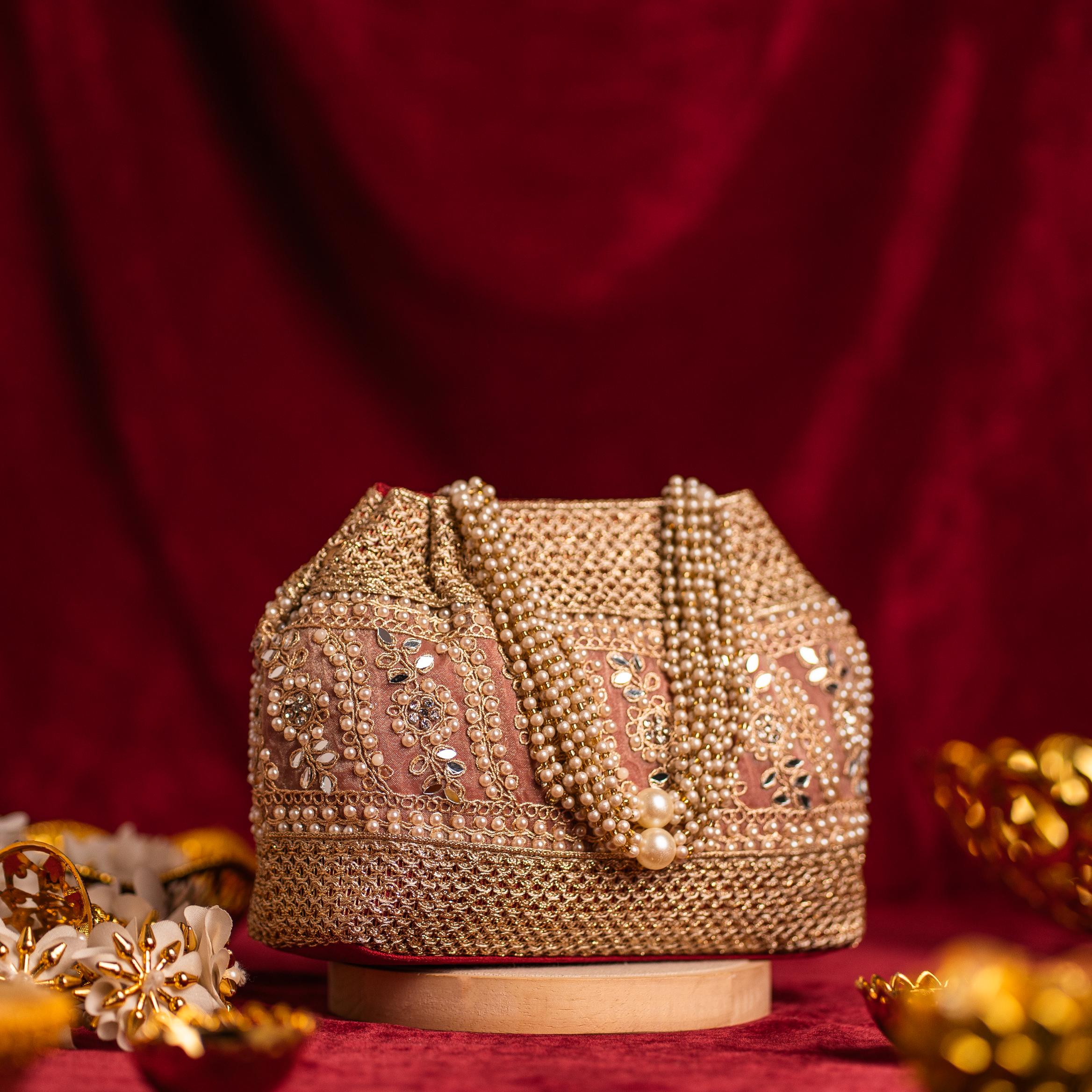 Golden Fern Pearl Potli