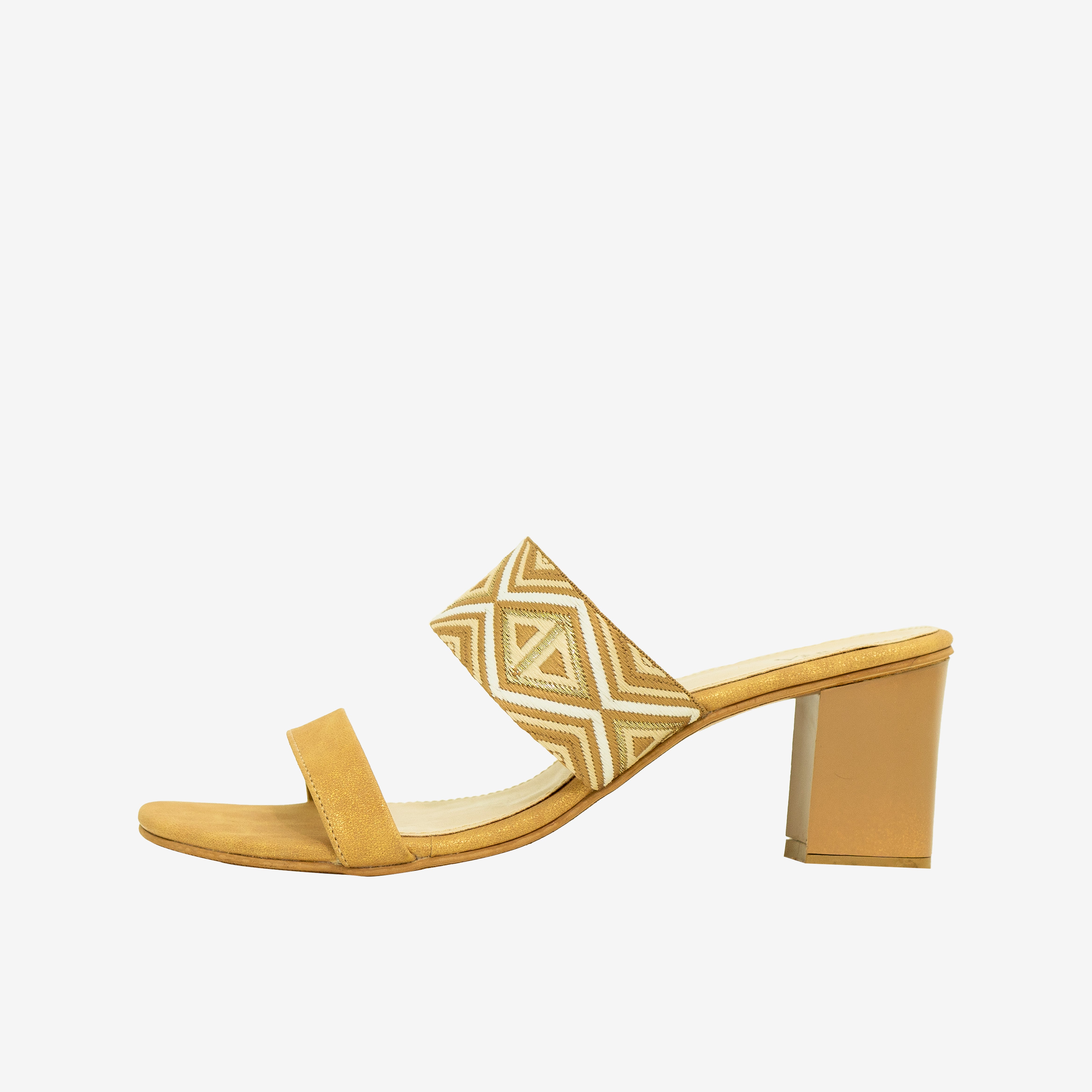 Yellow Printed Block heels I Cara