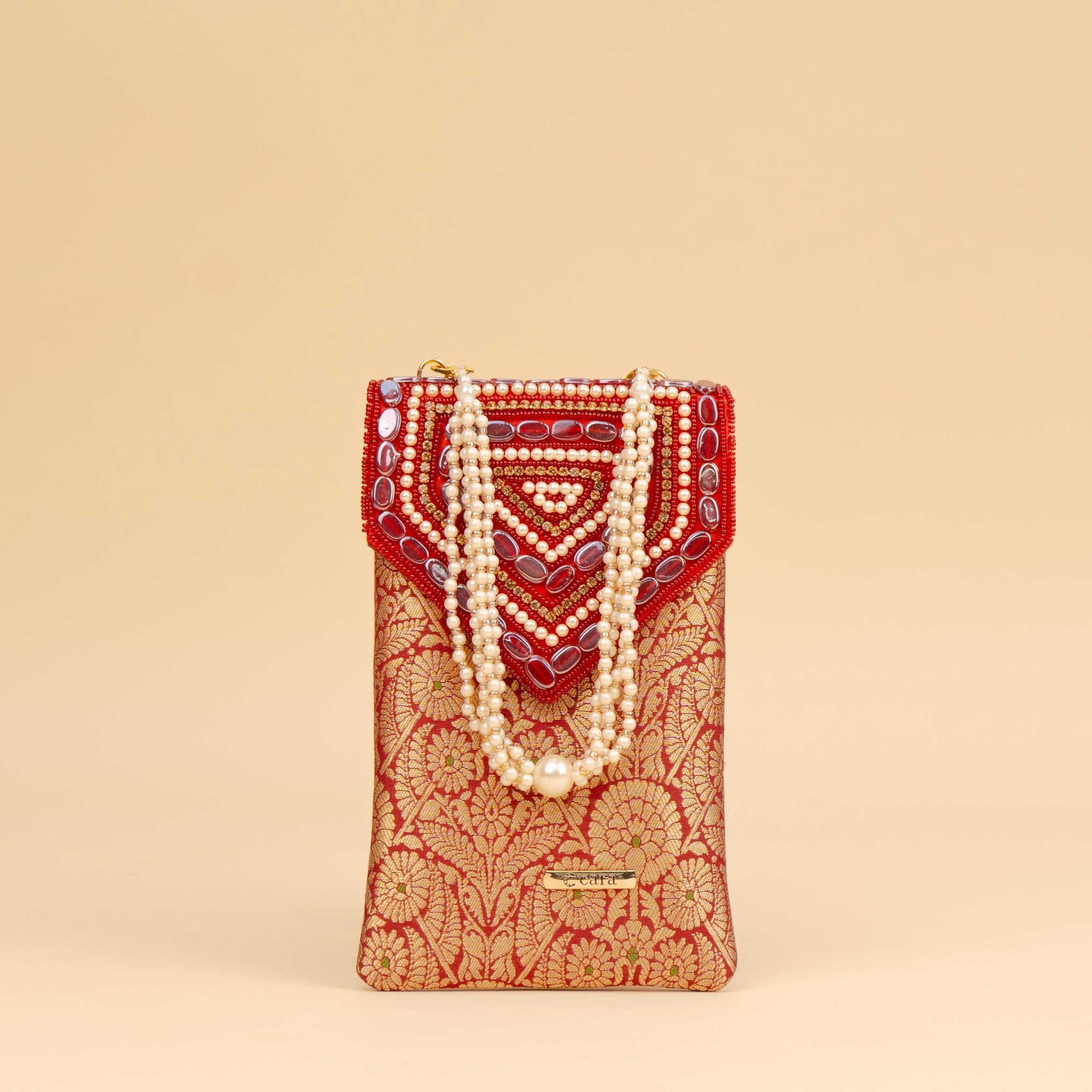 Banarasi Pearl Embellished Clutch