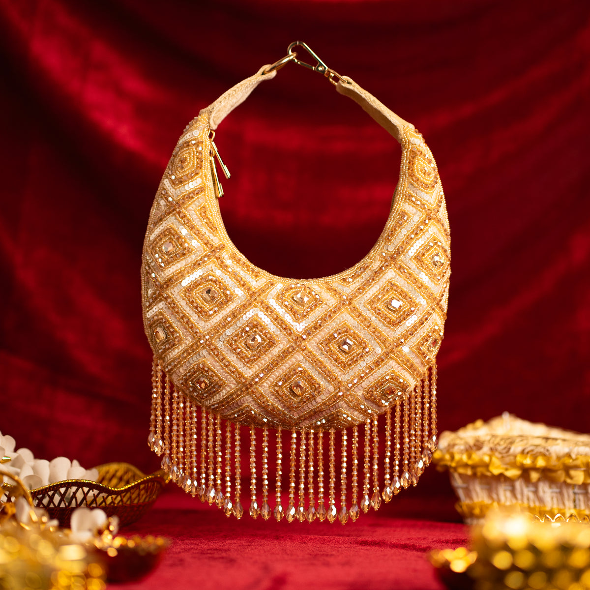 Ivory Pearl Shimmer Clutch