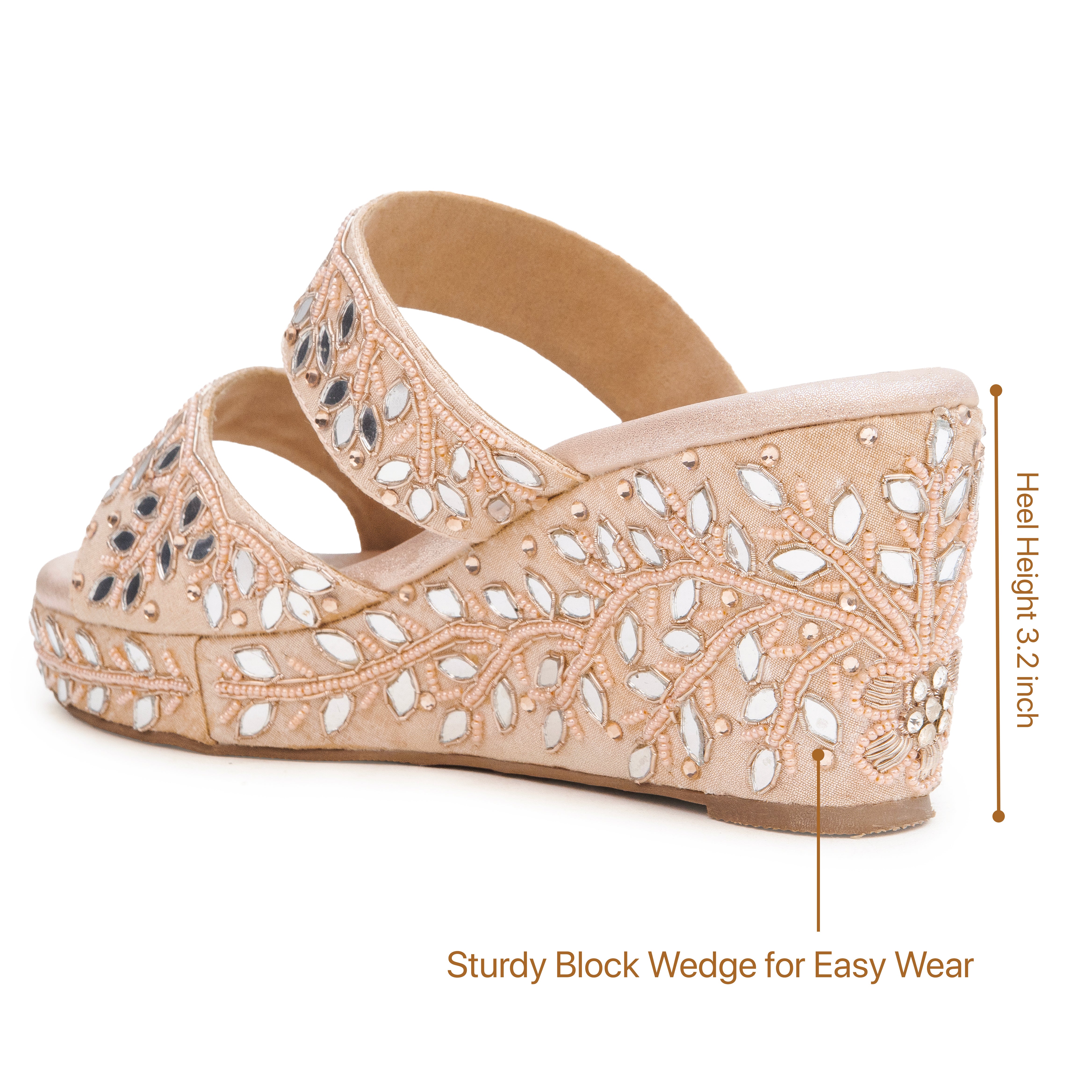 Mirror Beaded Wedges