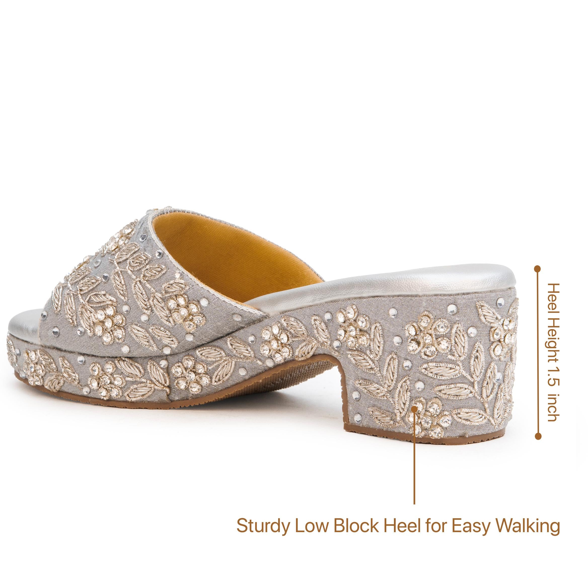 Stone Jewel Heels