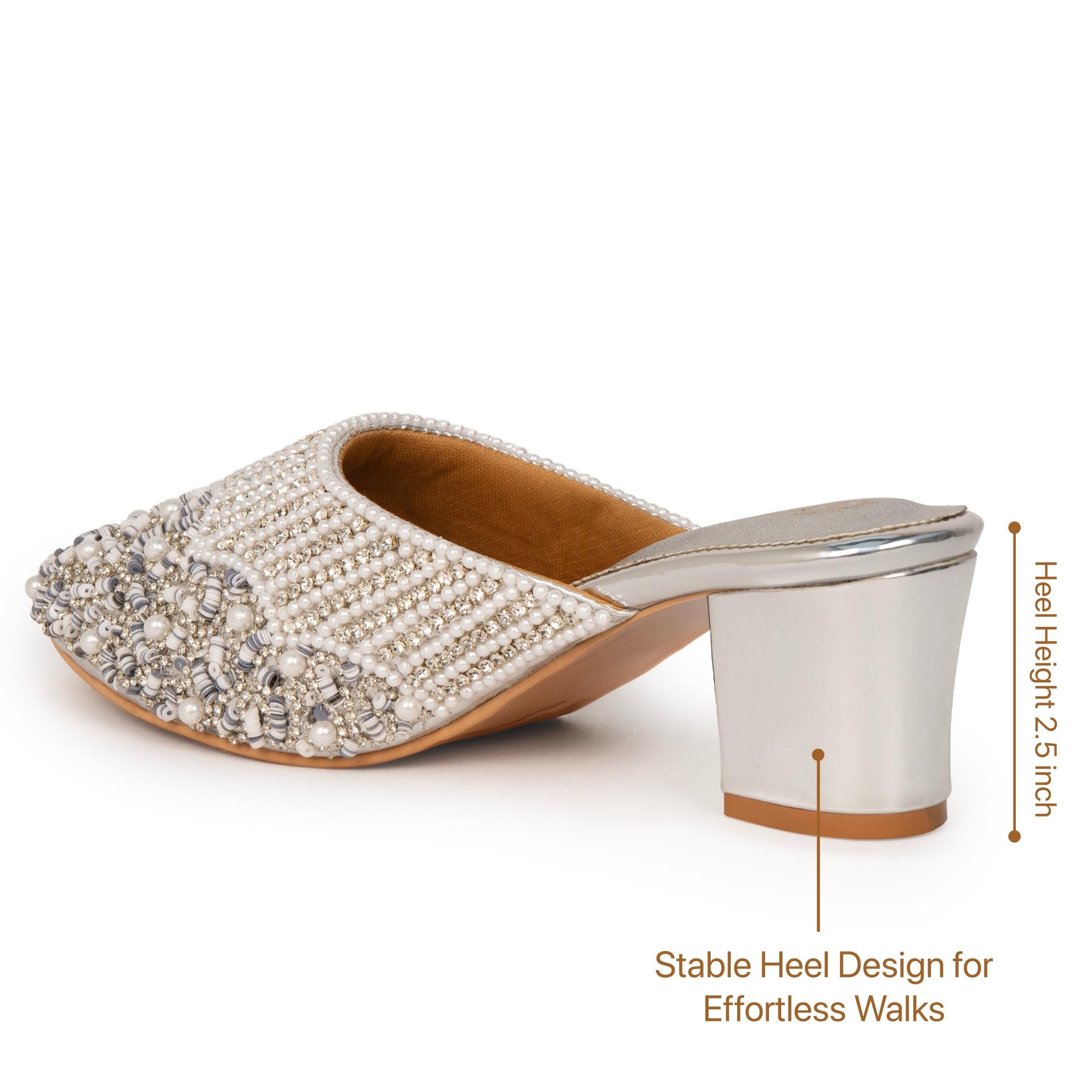 Pearl Crusted Queen Mules