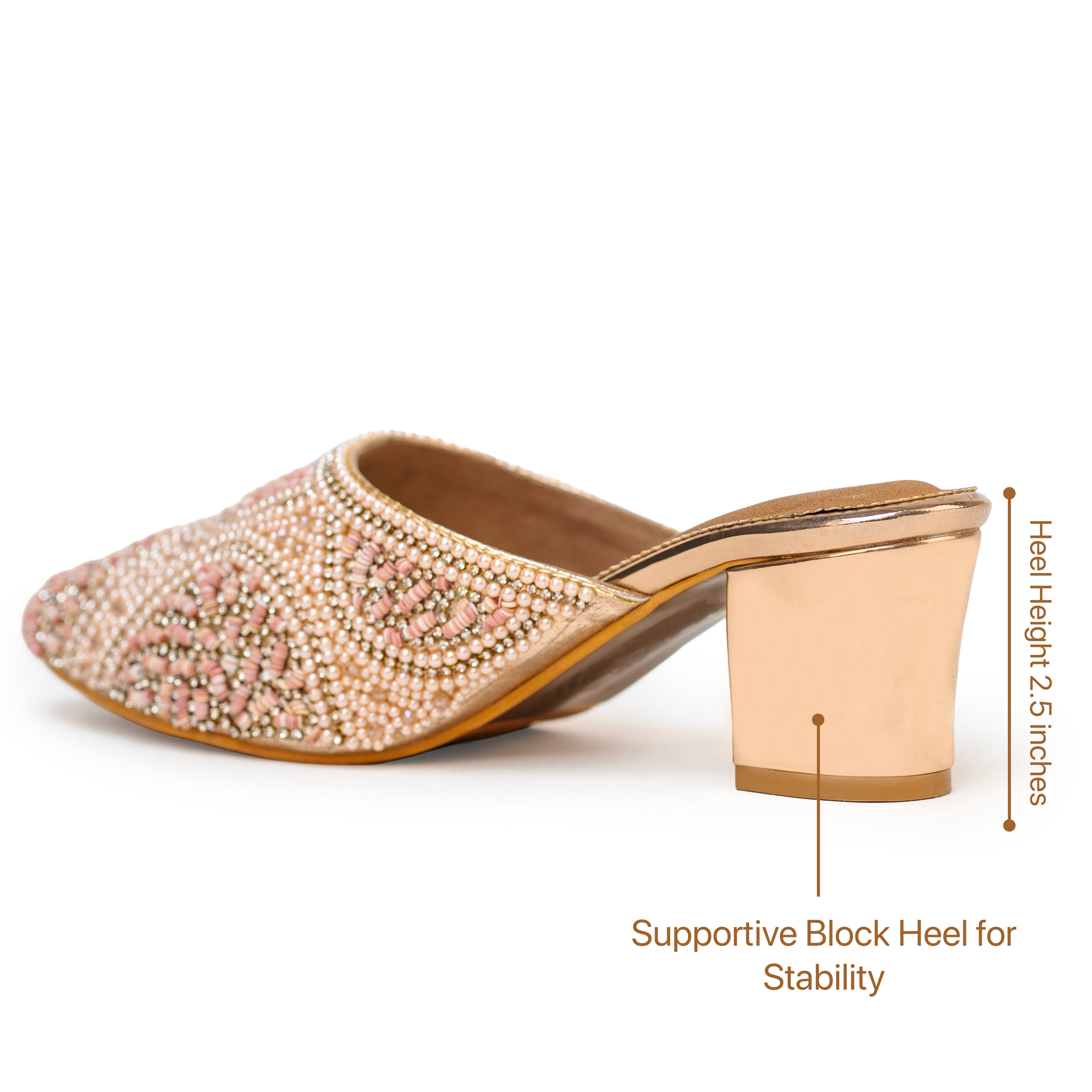 Moti Crest Shimmer Mules