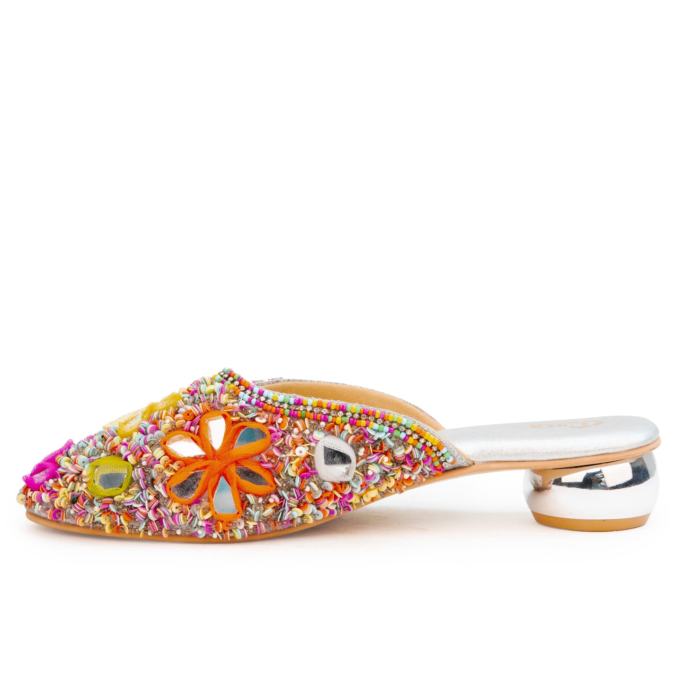 Mirror Phulkari Mules