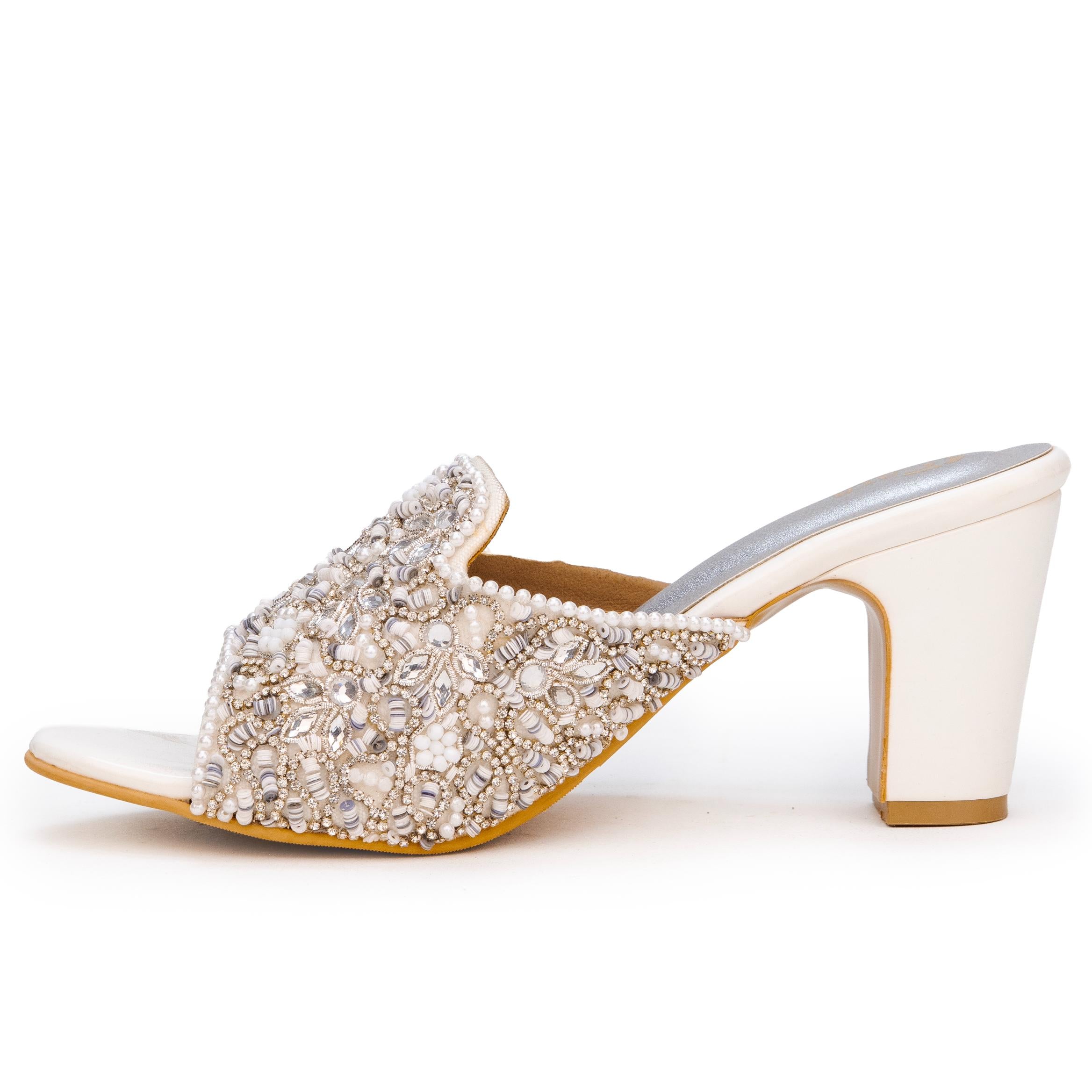 Shimmer Embroidery Heels