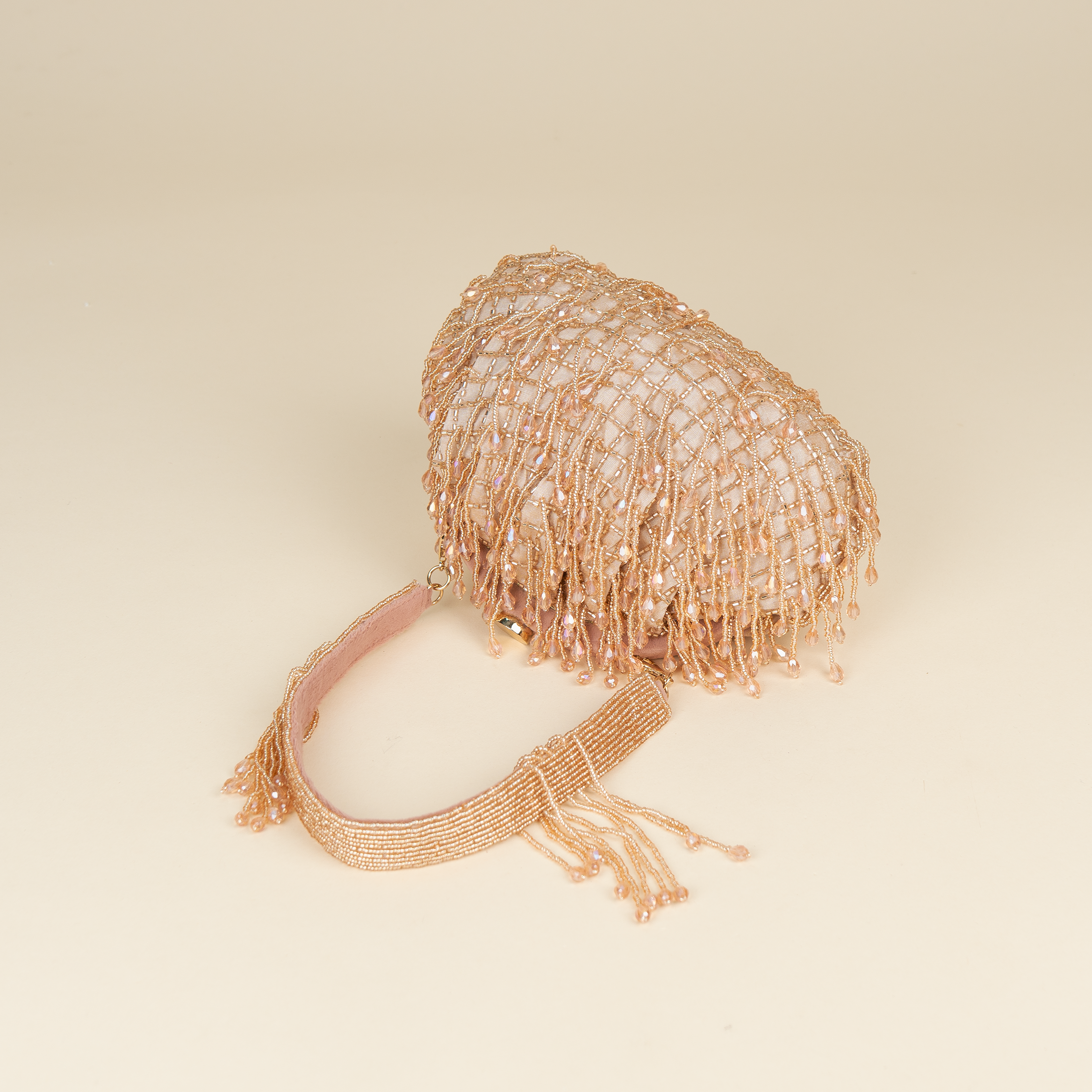 Opulent Pearl Satin Potli