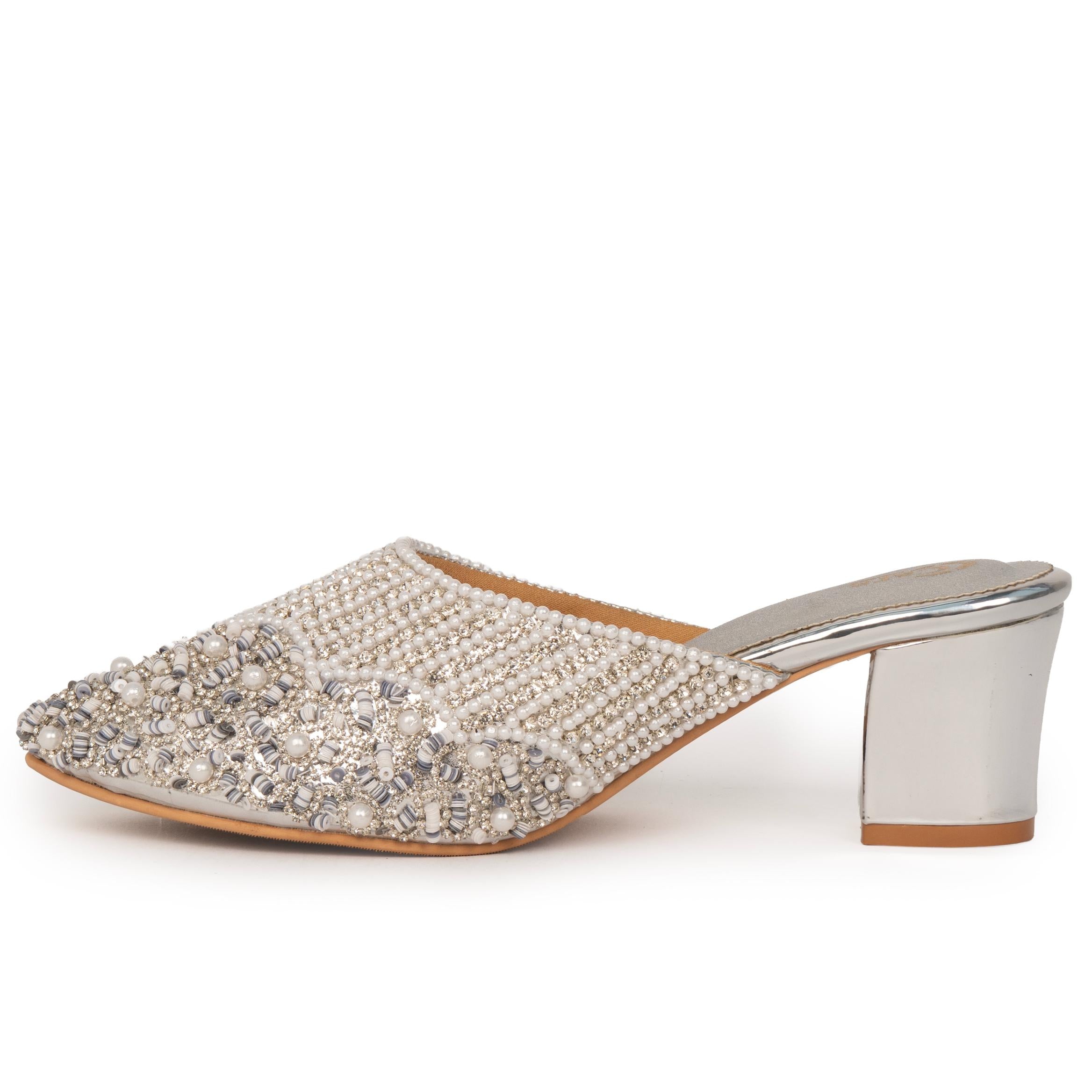 Pearl Crusted Queen Mules
