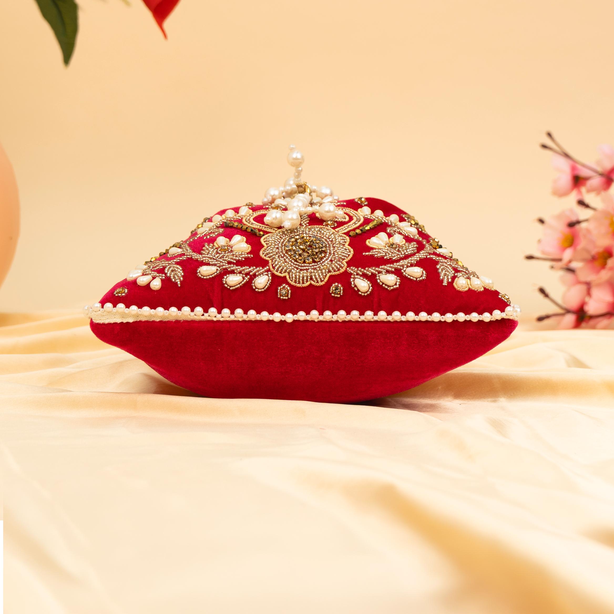 Vibrant Floral Zardosi Potli