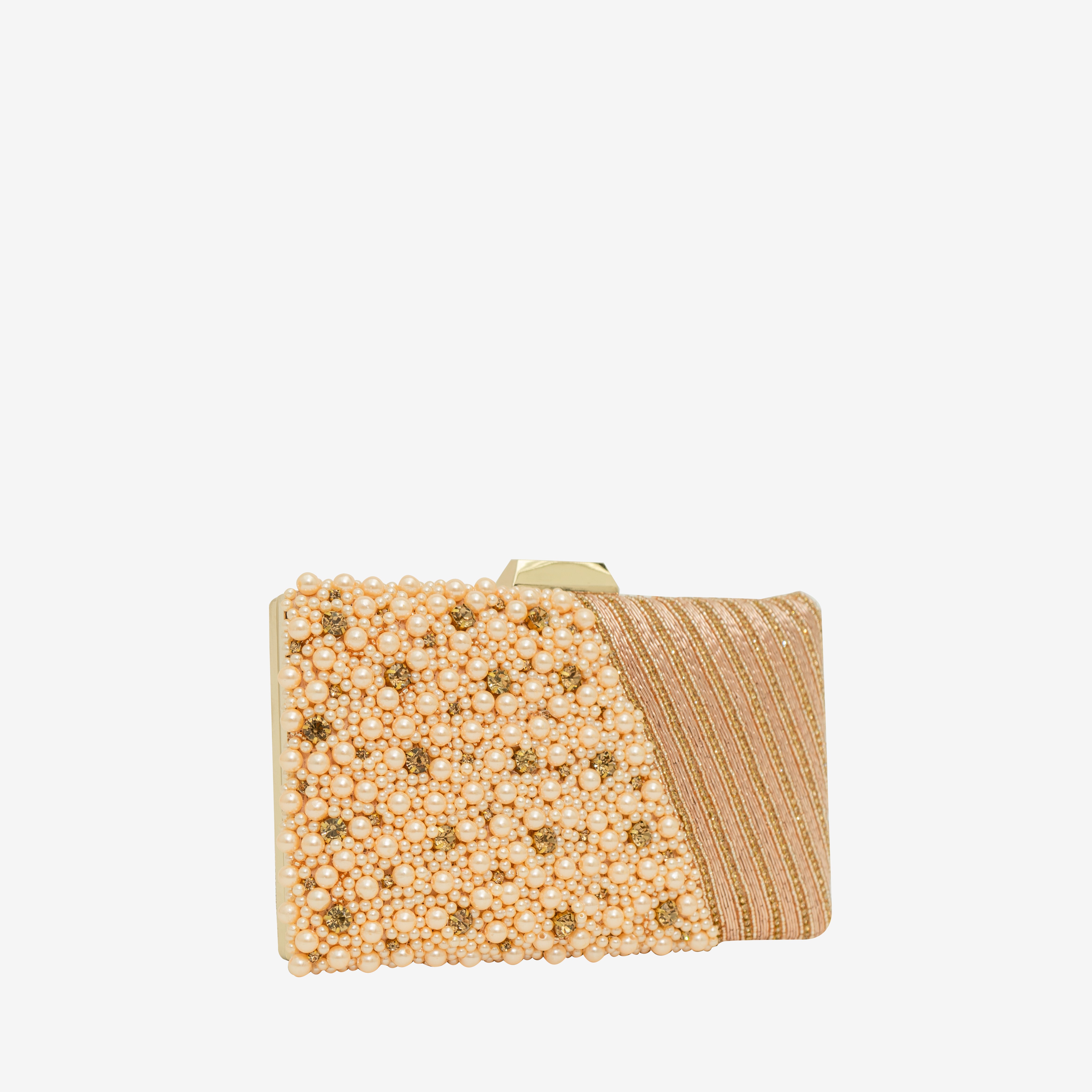 Pearls Luxe Embellished Clutch  | Cara