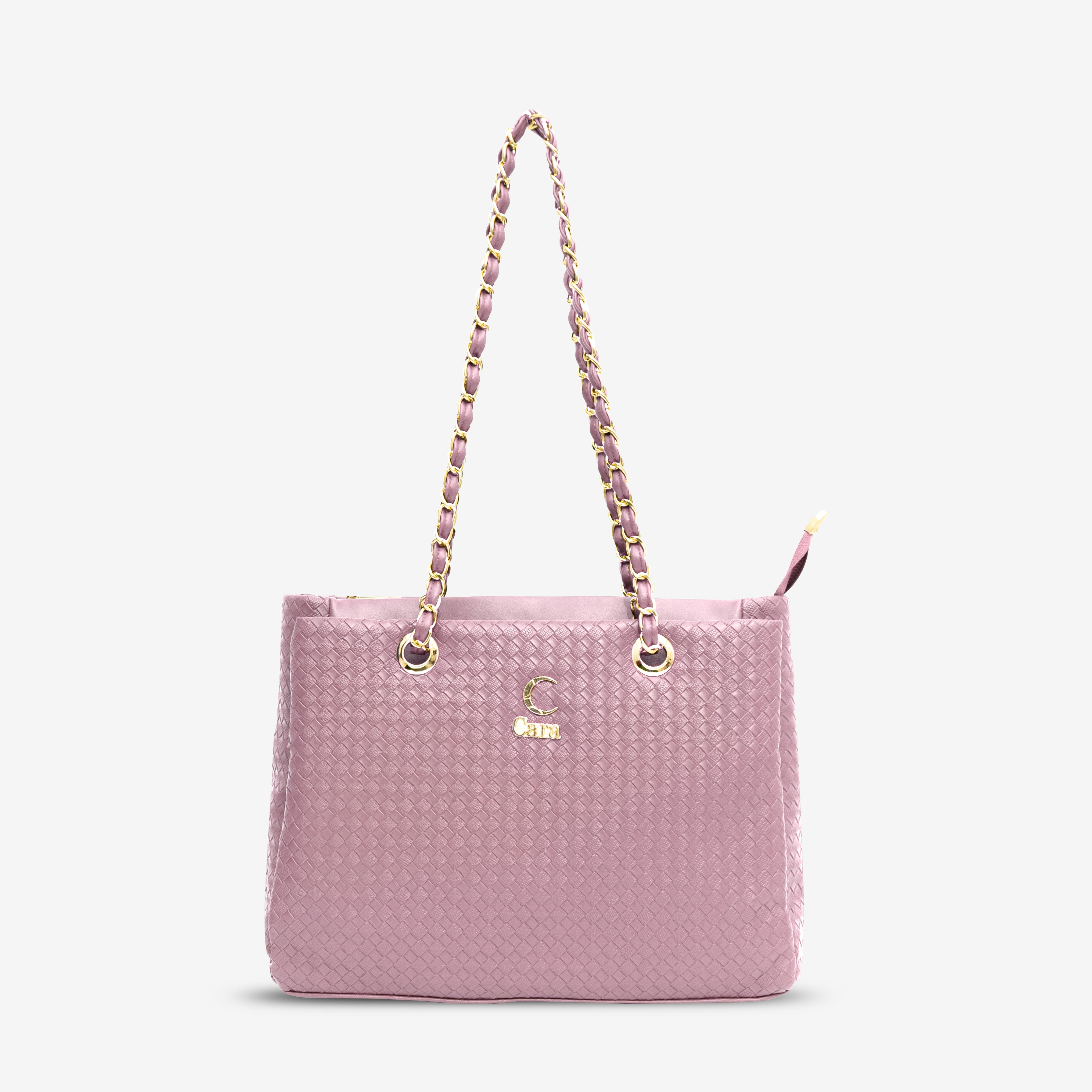 Pink Textured Swagger Tote Bag | Cara