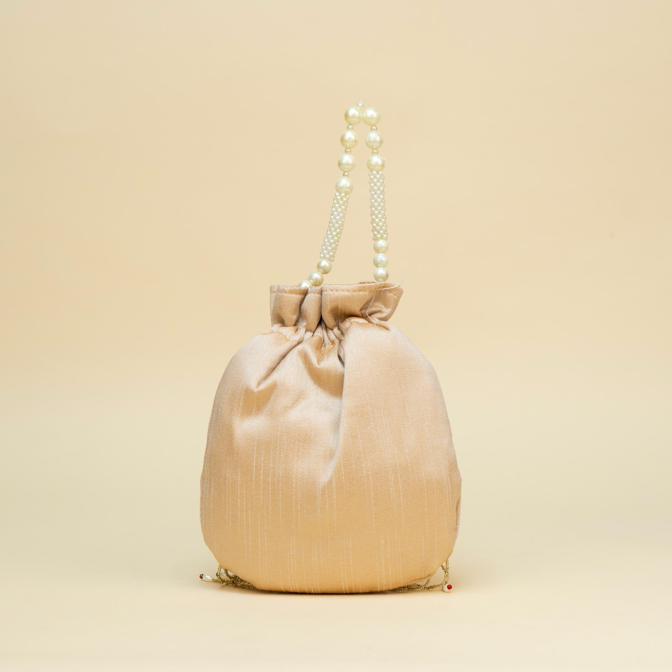 Blush Gold Braid Potli